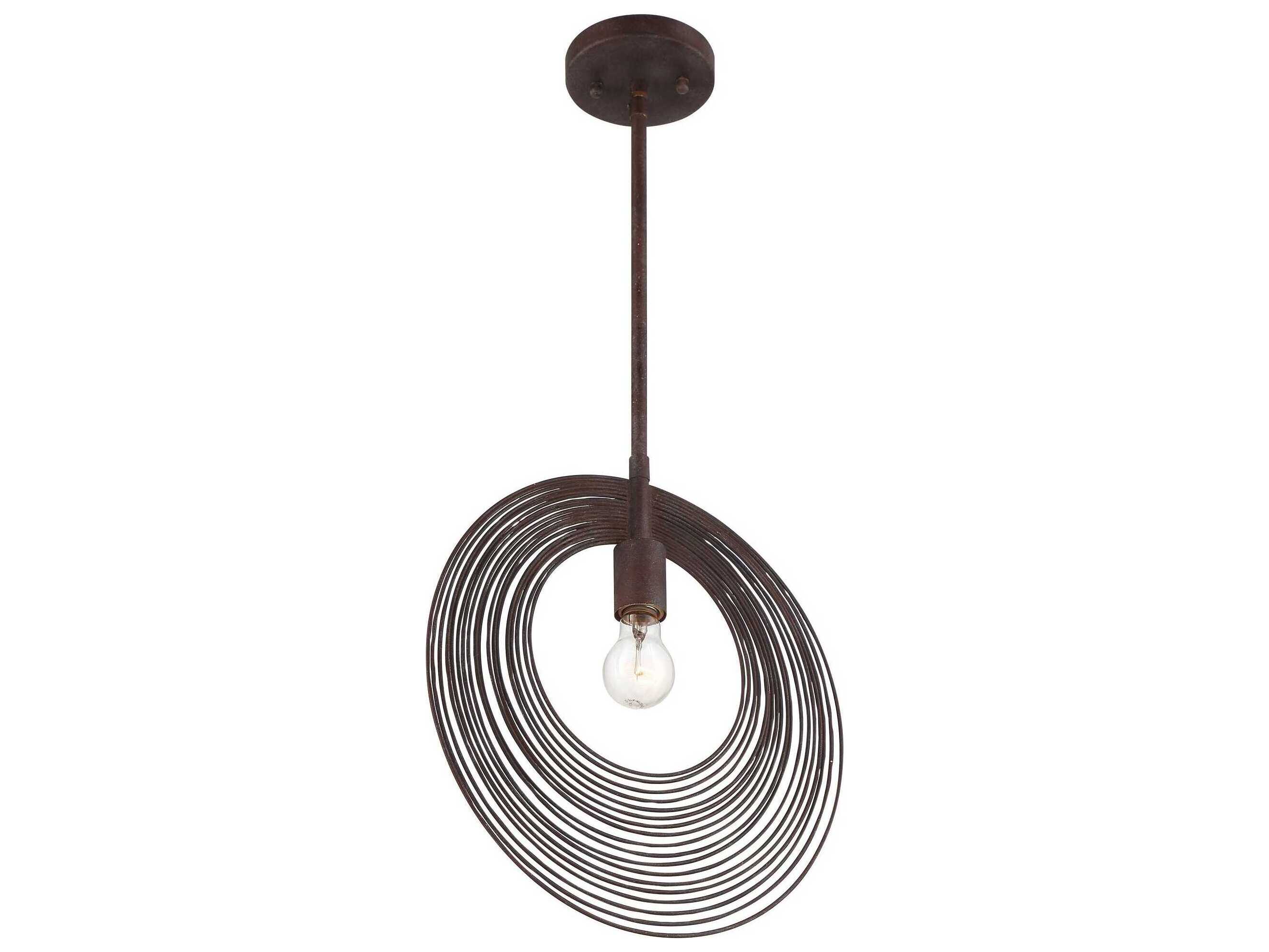 Crystorama Doral 1-Light Forged Bronze Geometric Pendant