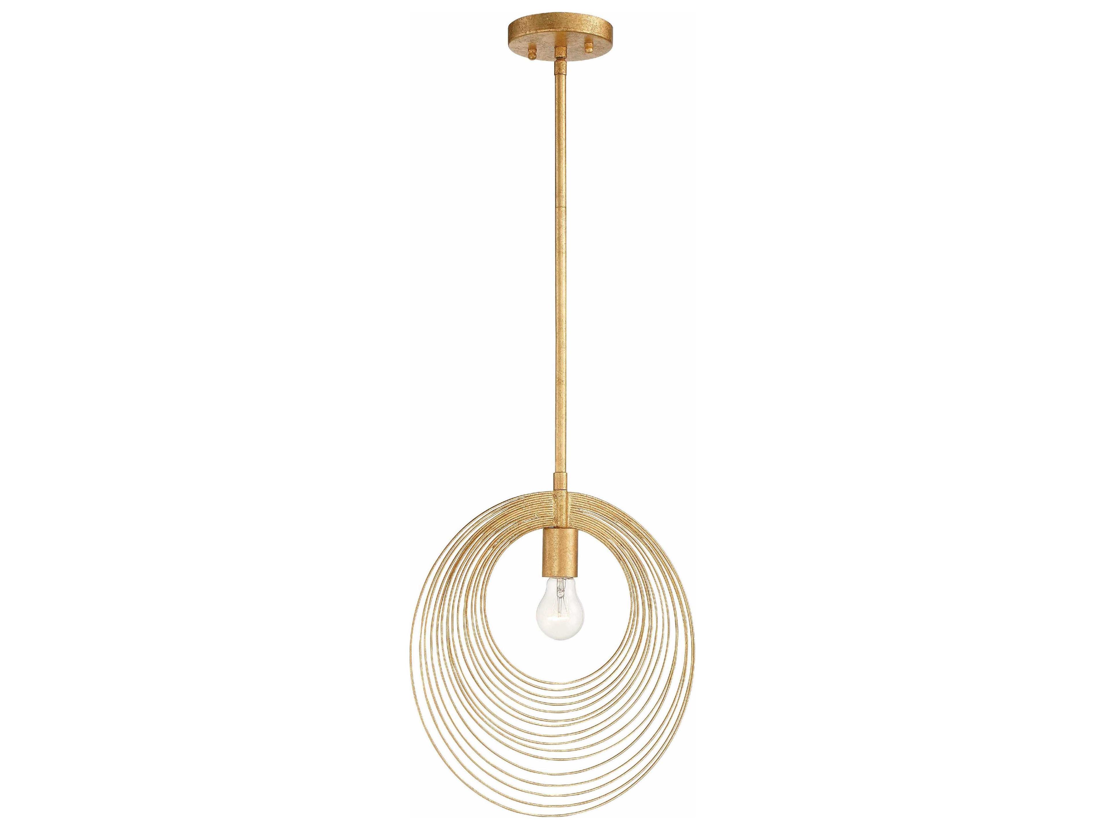 Crystorama Doral 1-Light Renaissance Gold Geometric Pendant