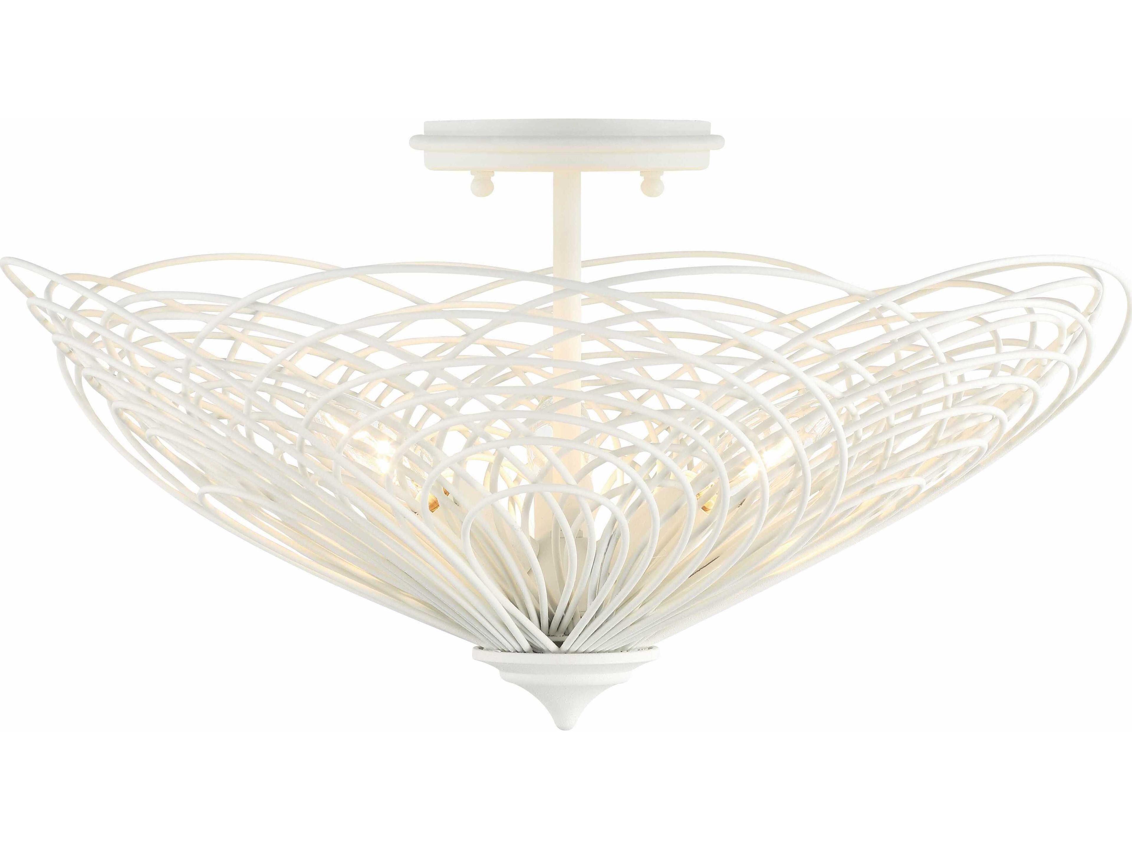Crystorama Doral 3-Light Matte White Semi Flush Mount