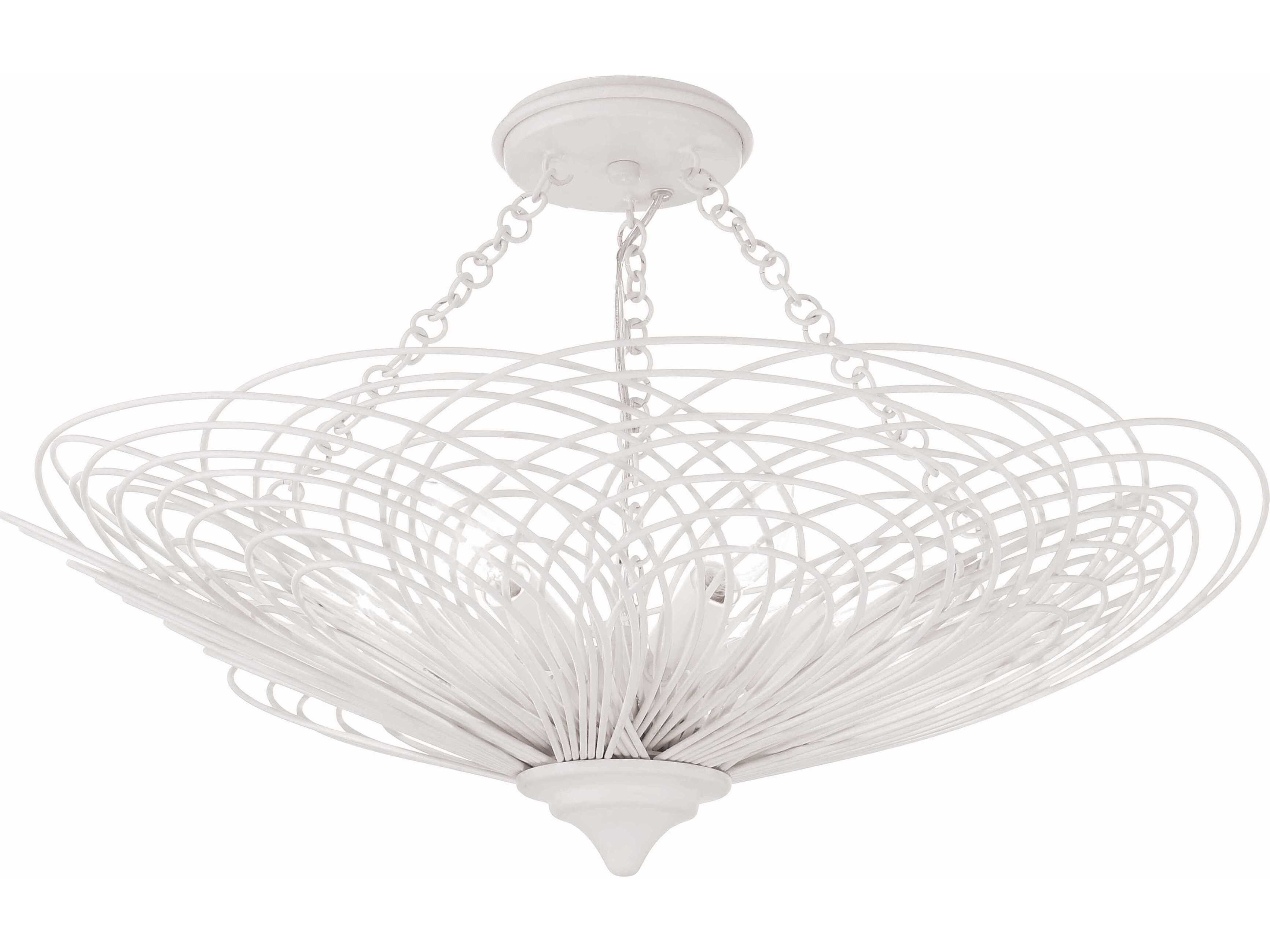 Crystorama Doral 6-Light Matte White Semi Flush Mount