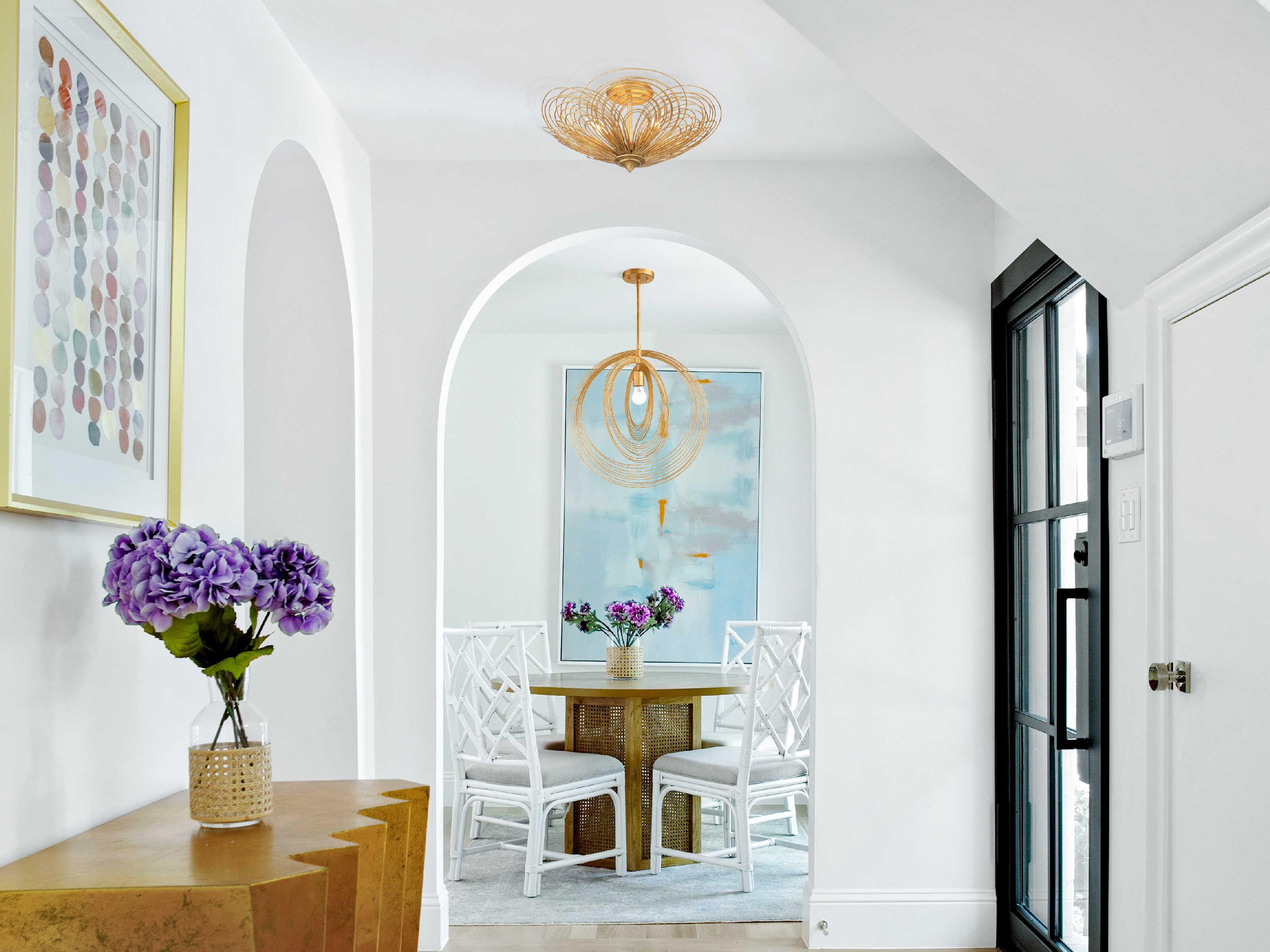 Crystorama Doral 1-Light Renaissance Gold Geometric Pendant