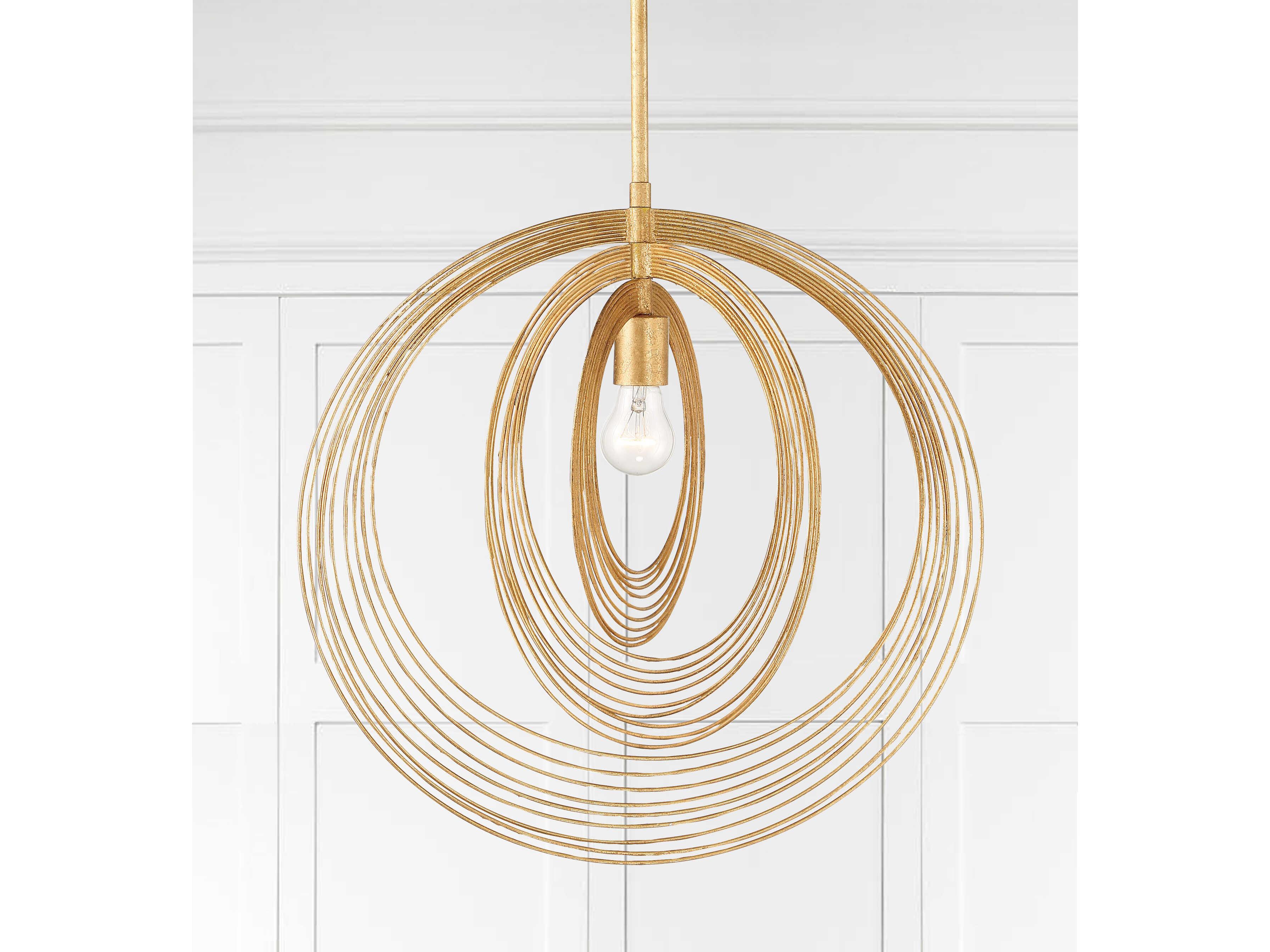 Crystorama Doral 1-Light Renaissance Gold Geometric Pendant