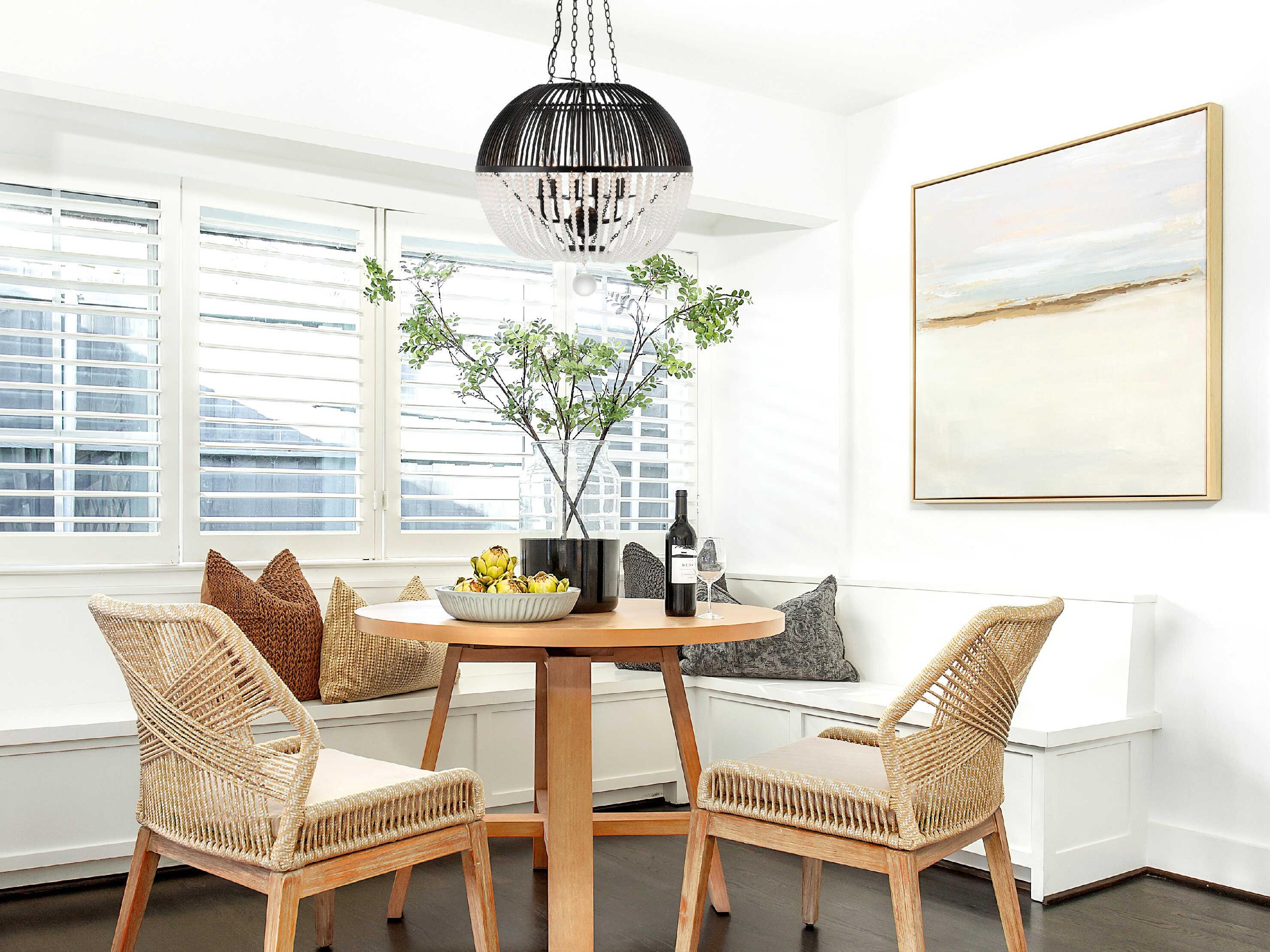 Crystorama Duval 6-Light Matte Black Glass Candelabra Globe Chandelier