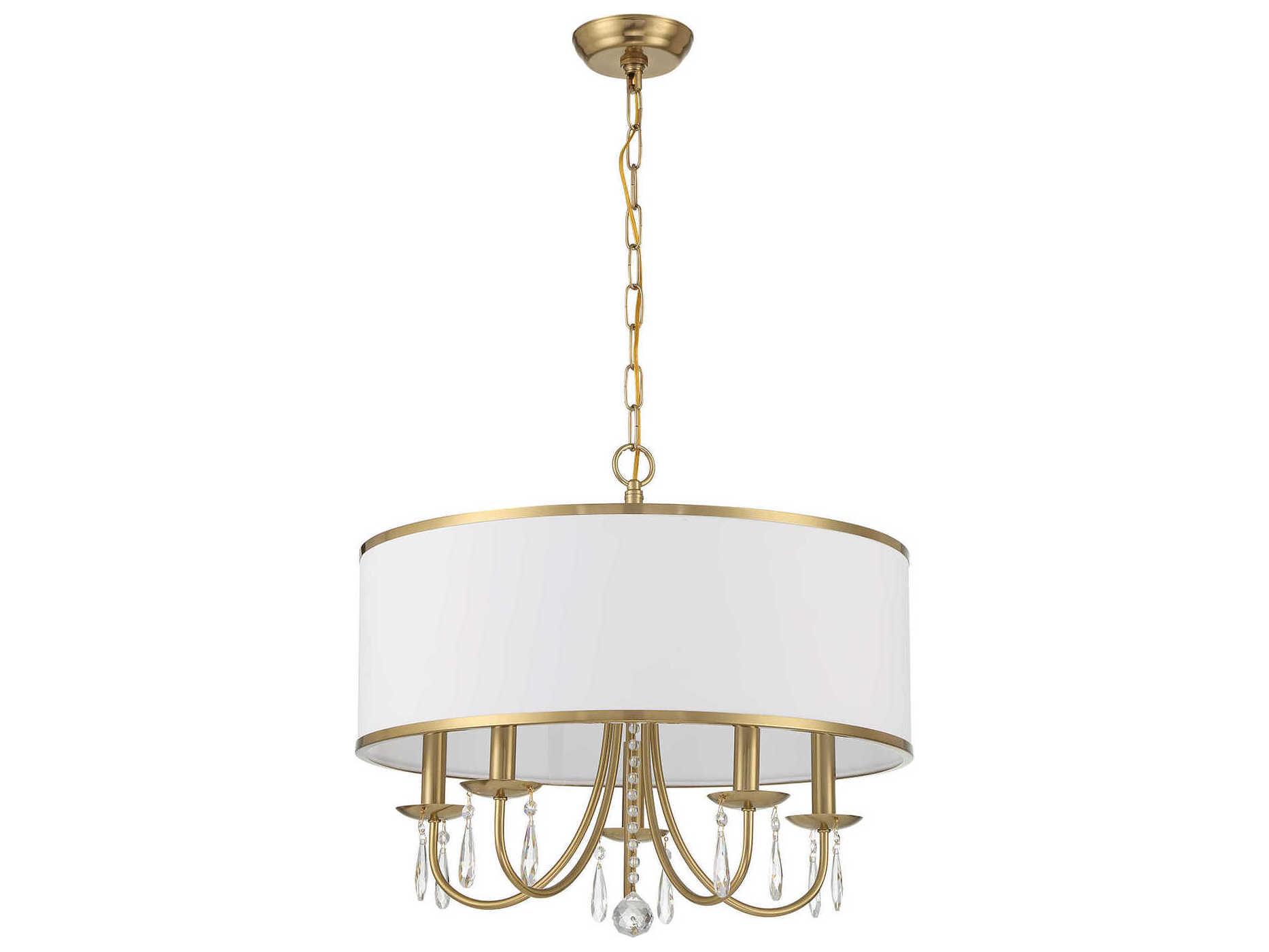 Crystorama Adalynn 5-Light Vibrant Gold Drum Chandelier