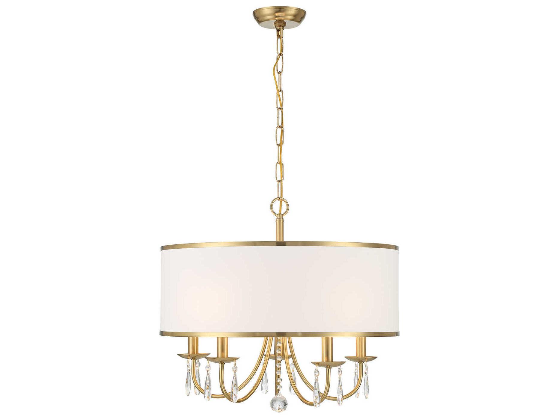 Crystorama Adalynn 5-Light Vibrant Gold Drum Chandelier
