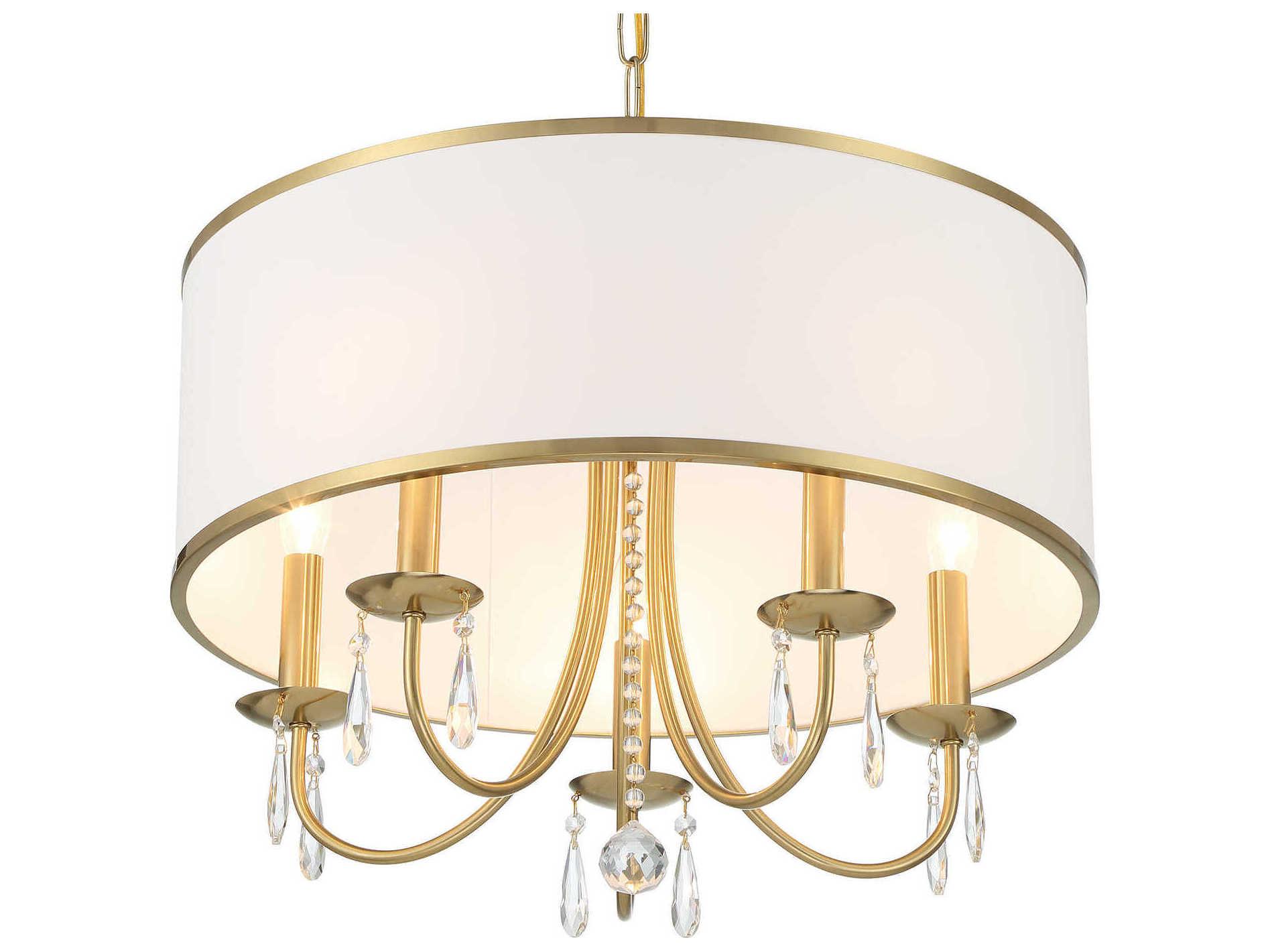 Crystorama Adalynn 5-Light Vibrant Gold Drum Chandelier
