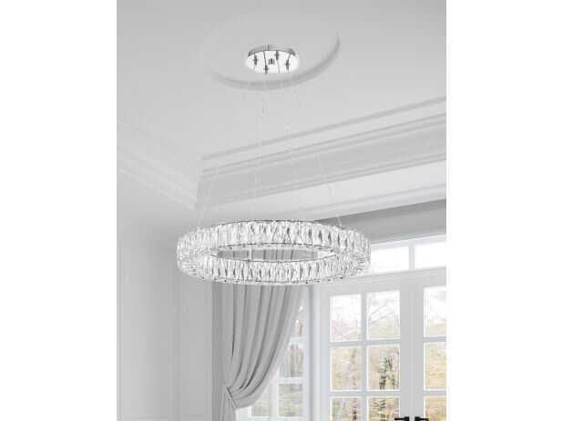 Crystorama Kinsley 1-Light Polished Chrome Round Pendant
