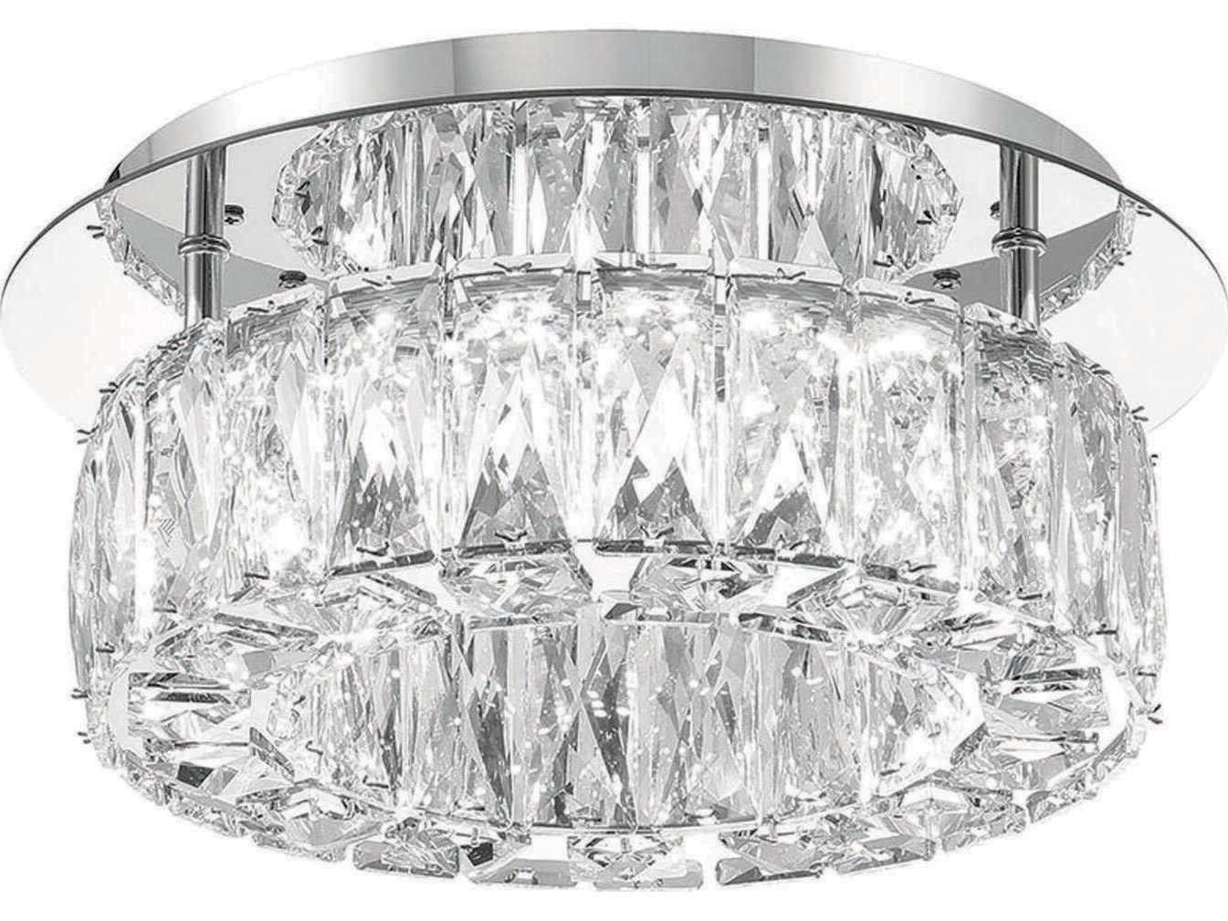 Crystorama Kinsley 1-Light Polished Chrome Round Flush Mount
