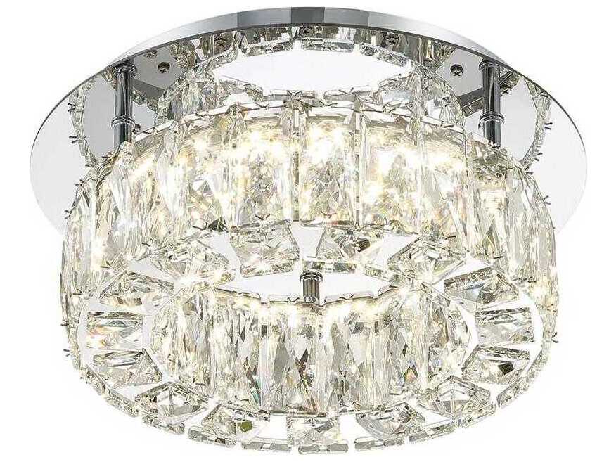 Crystorama Kinsley 1-Light Polished Chrome Round Flush Mount