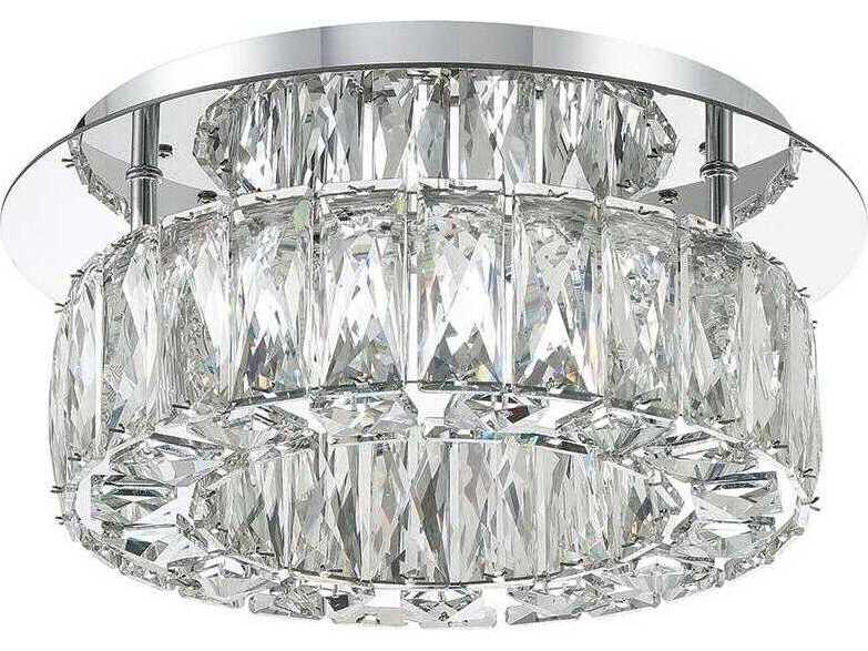 Crystorama Kinsley 1-Light Polished Chrome Round Flush Mount