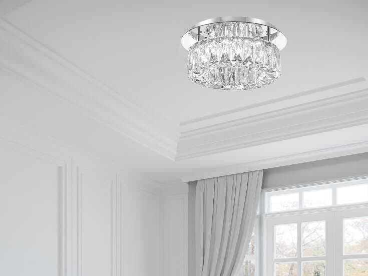 Crystorama Kinsley 1-Light Polished Chrome Round Flush Mount