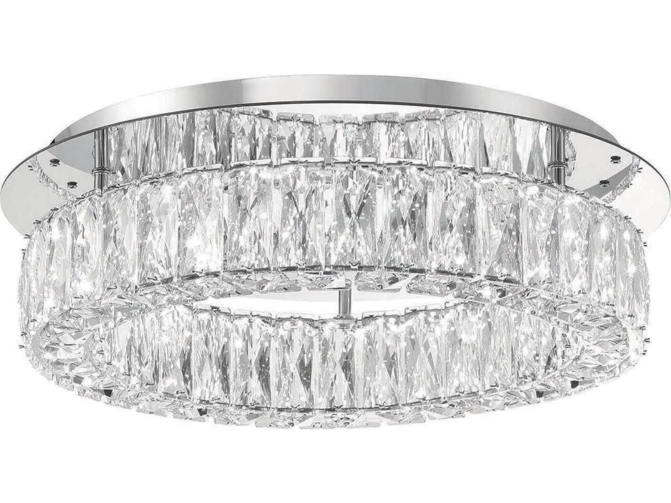 Crystorama Kinsley 1-Light Polished Chrome Round Flush Mount