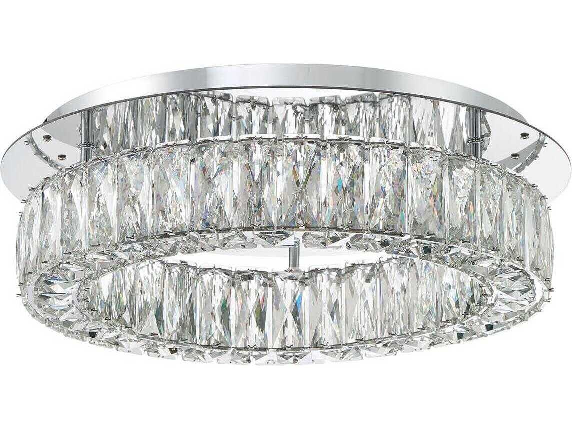 Crystorama Kinsley 1-Light Polished Chrome Round Flush Mount