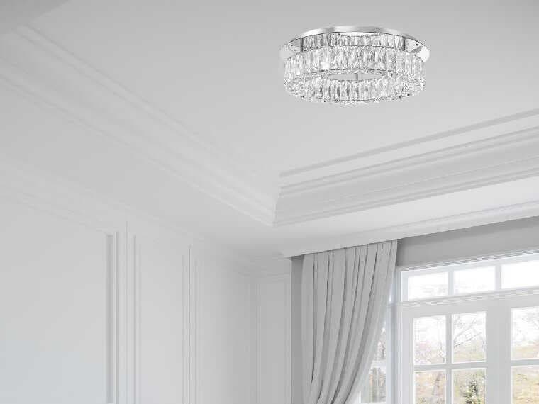 Crystorama Kinsley 1-Light Polished Chrome Round Flush Mount