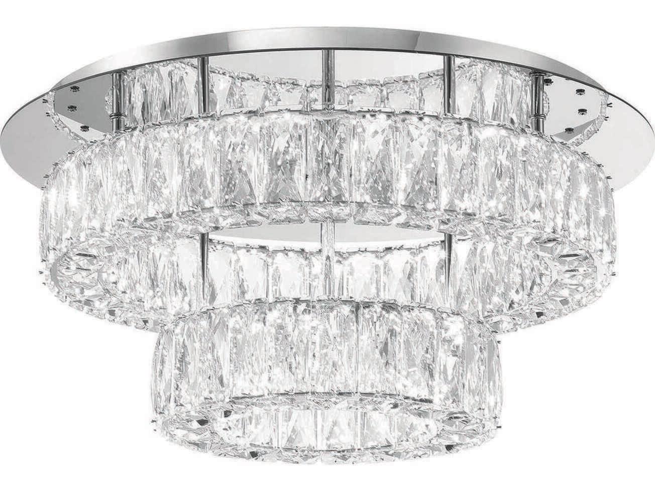 Crystorama Kinsley 1-Light Polished Chrome Round Tiered Flush Mount