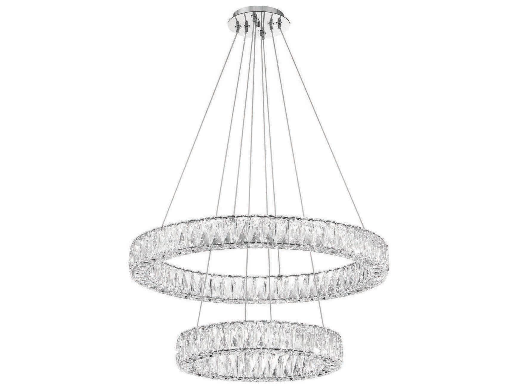 Crystorama Kinsley 1-Light Polished Chrome Round Tiered Pendant