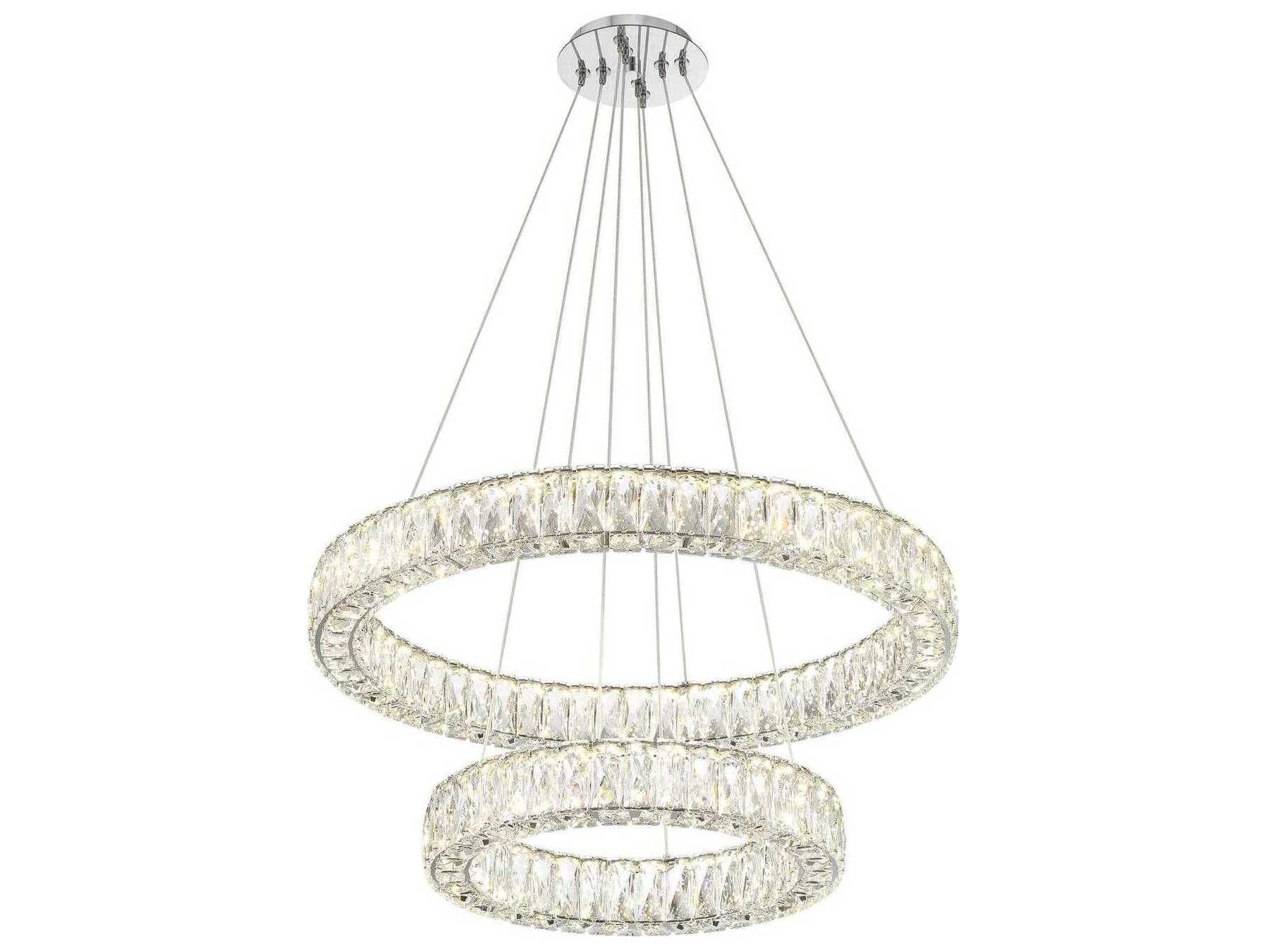 Crystorama Kinsley 1-Light Polished Chrome Round Tiered Pendant