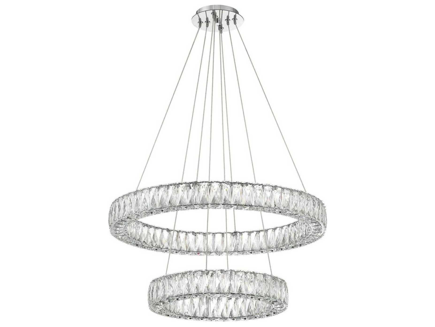 Crystorama Kinsley 1-Light Polished Chrome Round Tiered Pendant