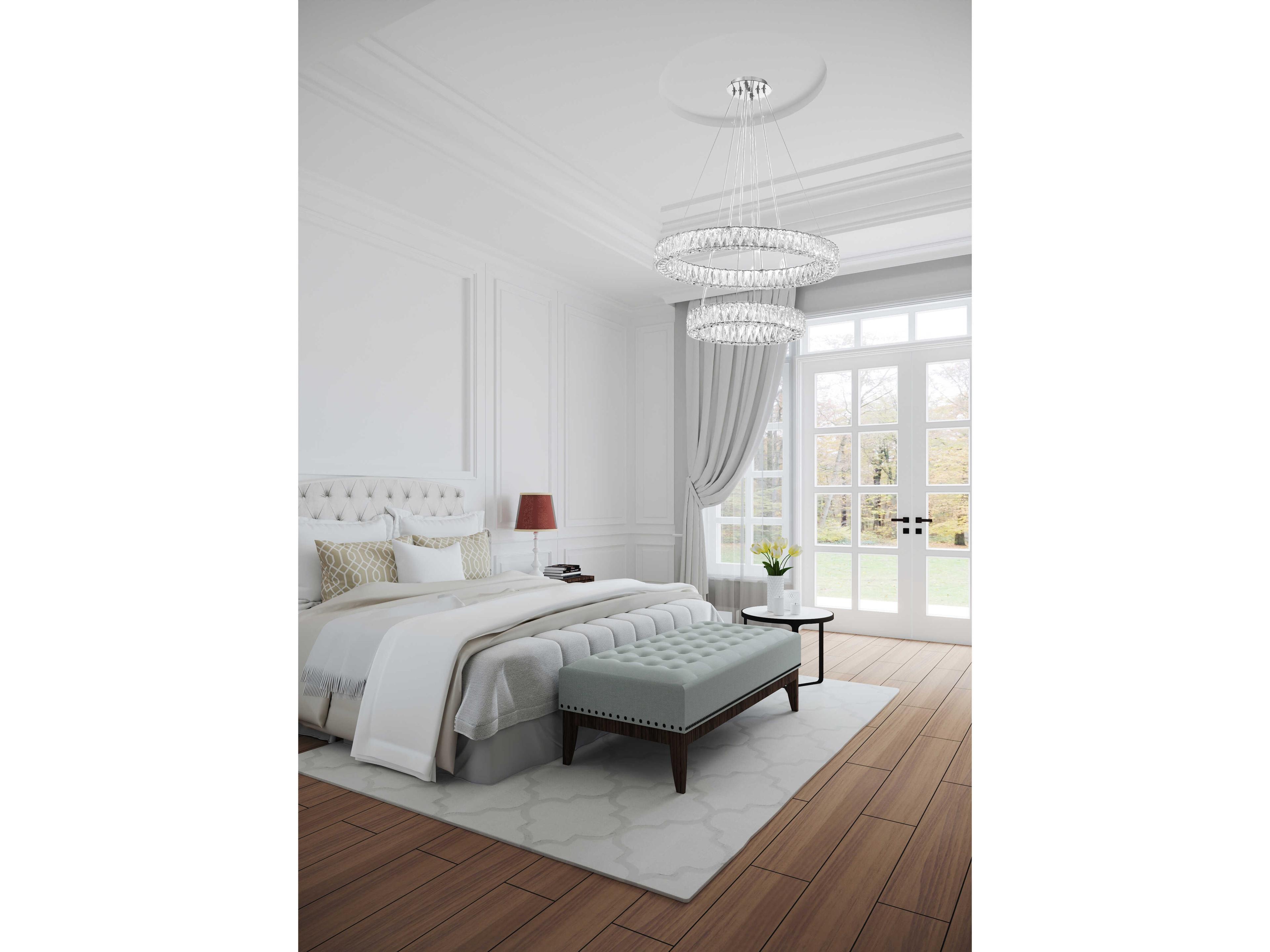 Crystorama Kinsley 1-Light Polished Chrome Round Tiered Pendant