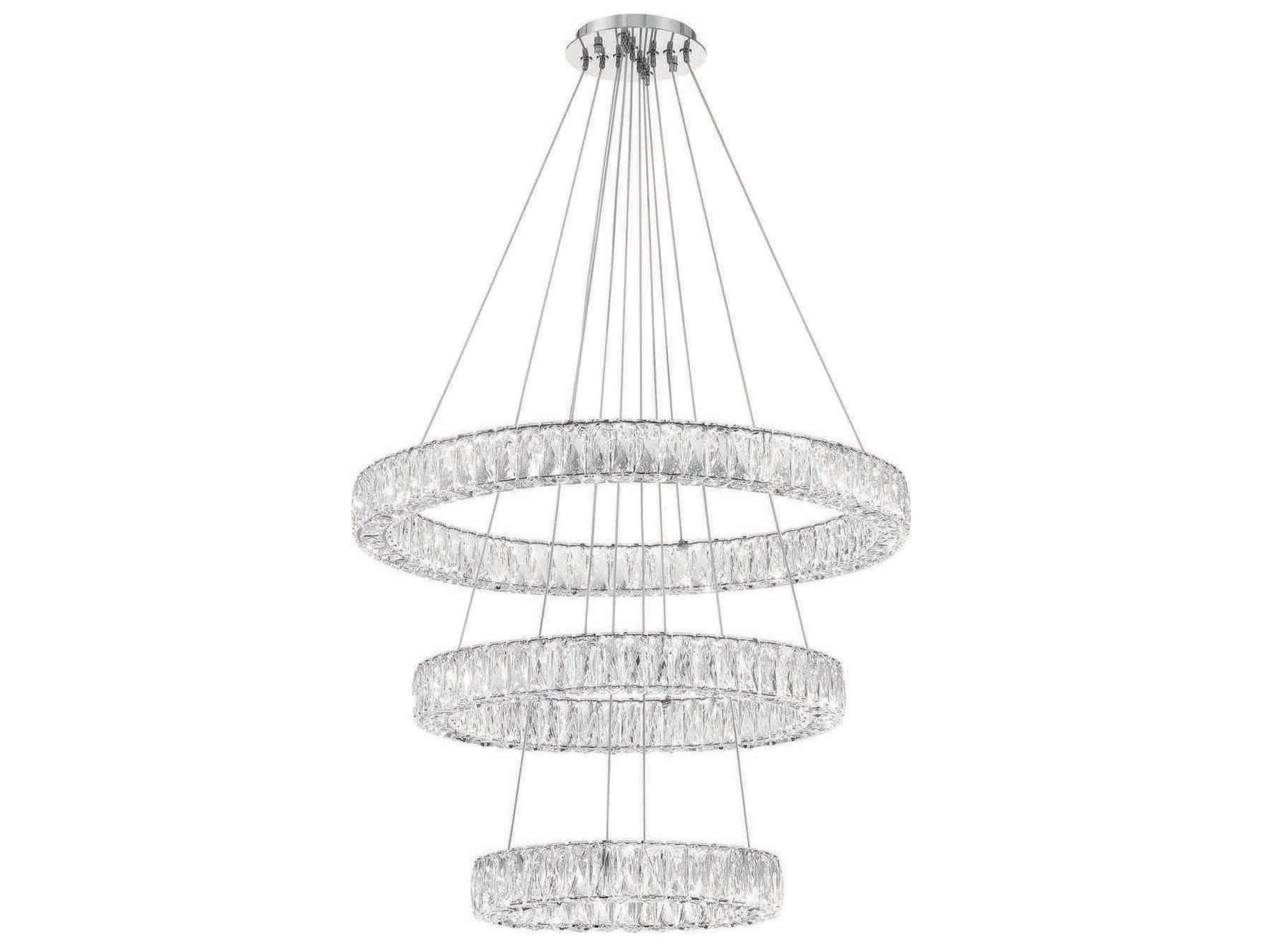 Crystorama Kinsley 1-Light Polished Chrome Round Tiered Pendant