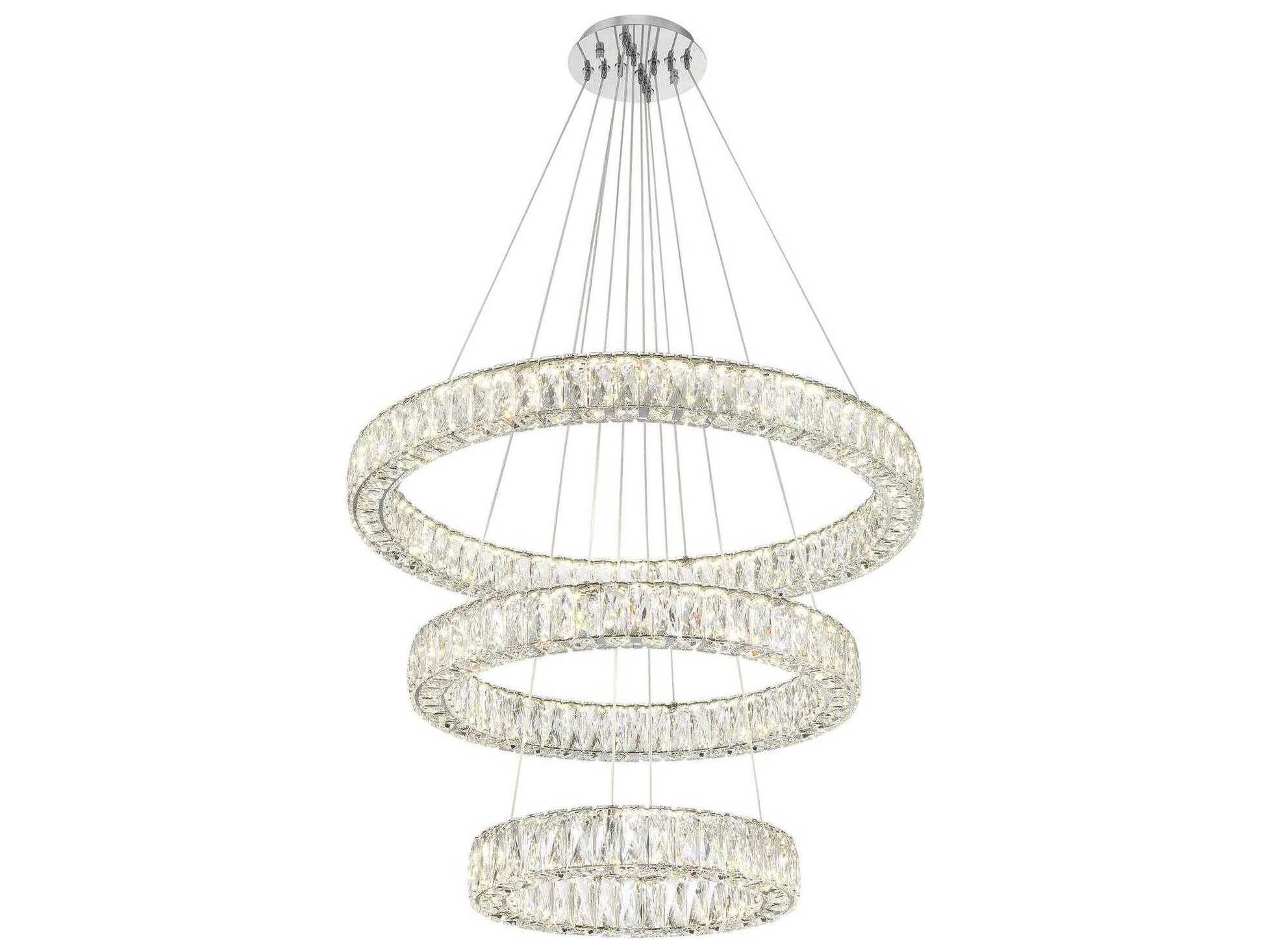 Crystorama Kinsley 1-Light Polished Chrome Round Tiered Pendant