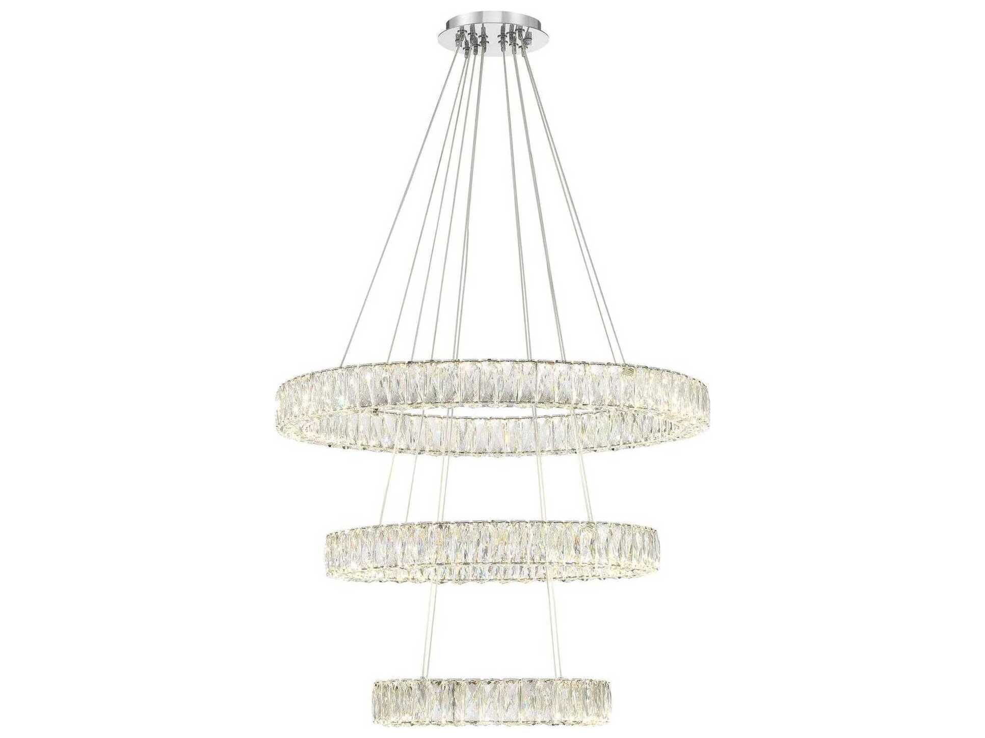 Crystorama Kinsley 1-Light Polished Chrome Round Tiered Pendant
