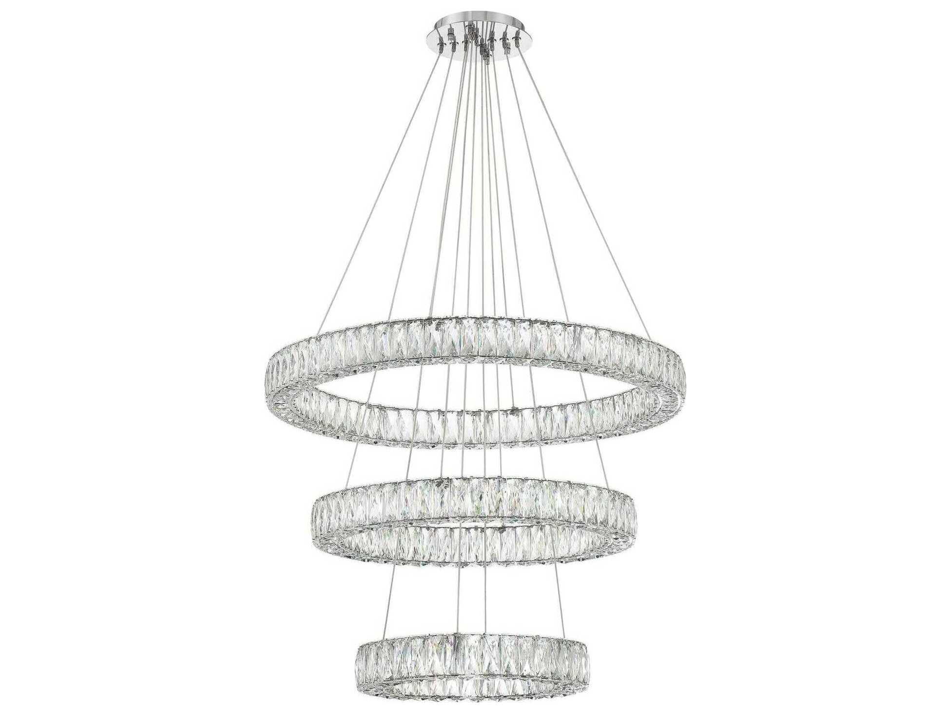 Crystorama Kinsley 1-Light Polished Chrome Round Tiered Pendant
