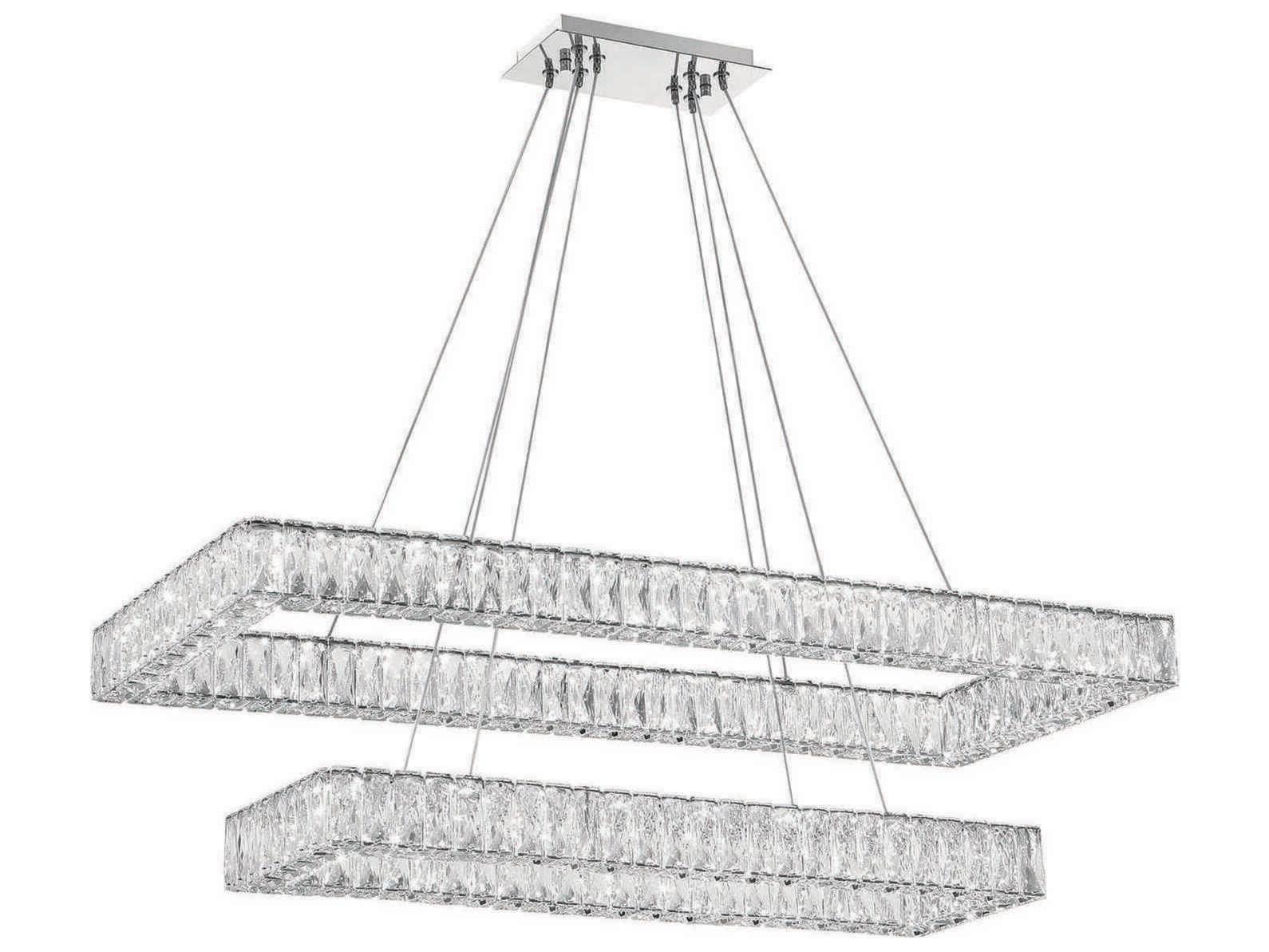 Crystorama Kinsley 1-Light Polished Chrome Tiered Island Pendant