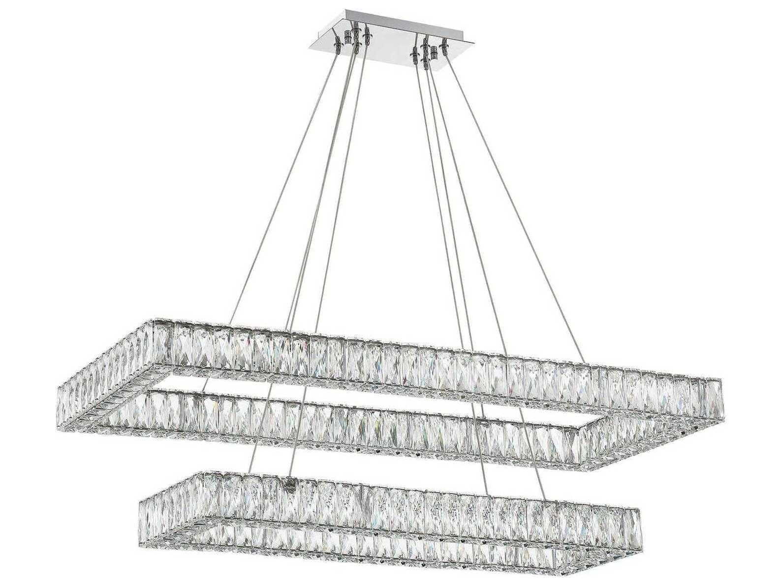 Crystorama Kinsley 1-Light Polished Chrome Tiered Island Pendant