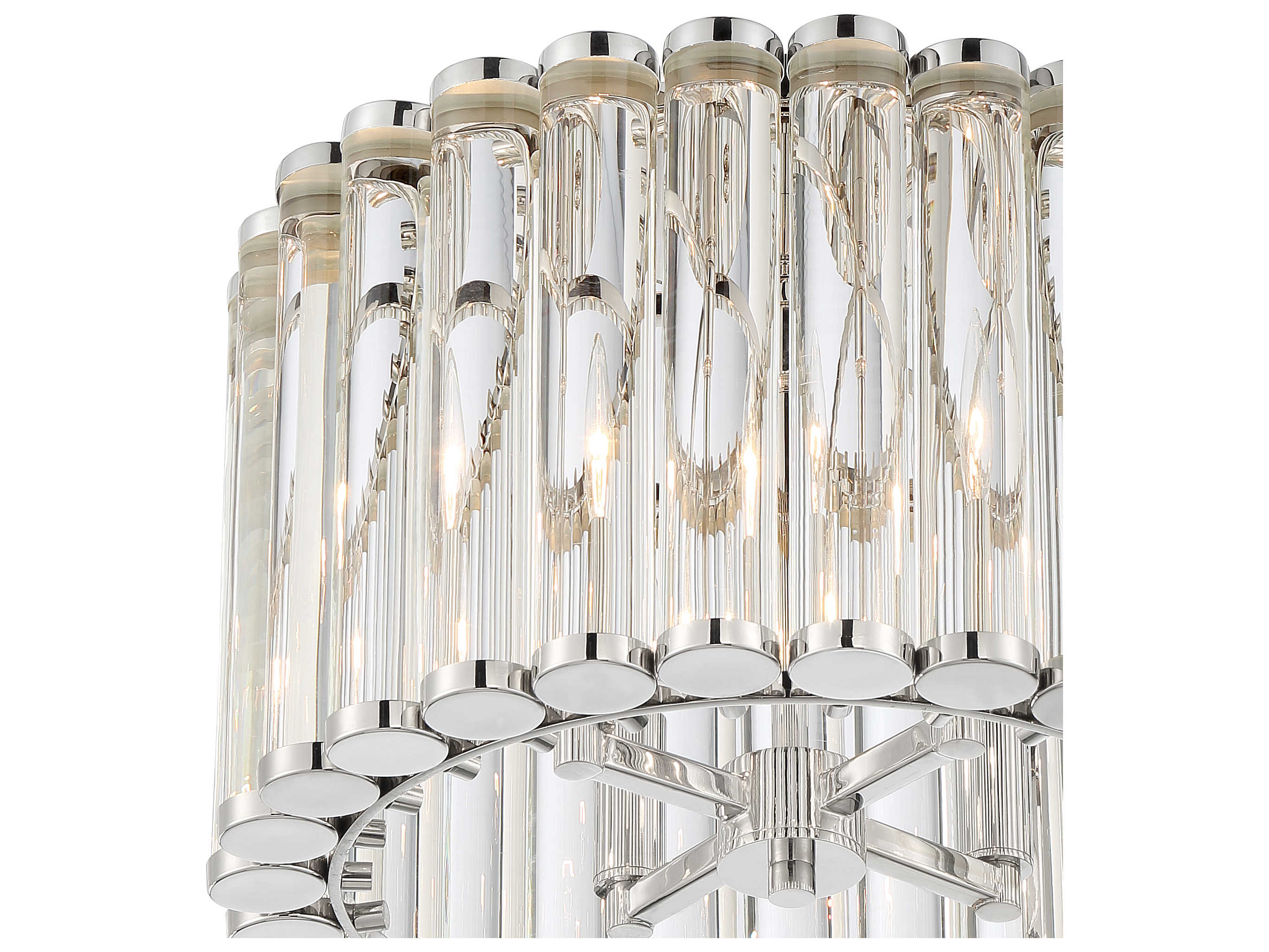 Crystorama Elliot 4-Light Polished Nickel Glass Drum Flush Mount