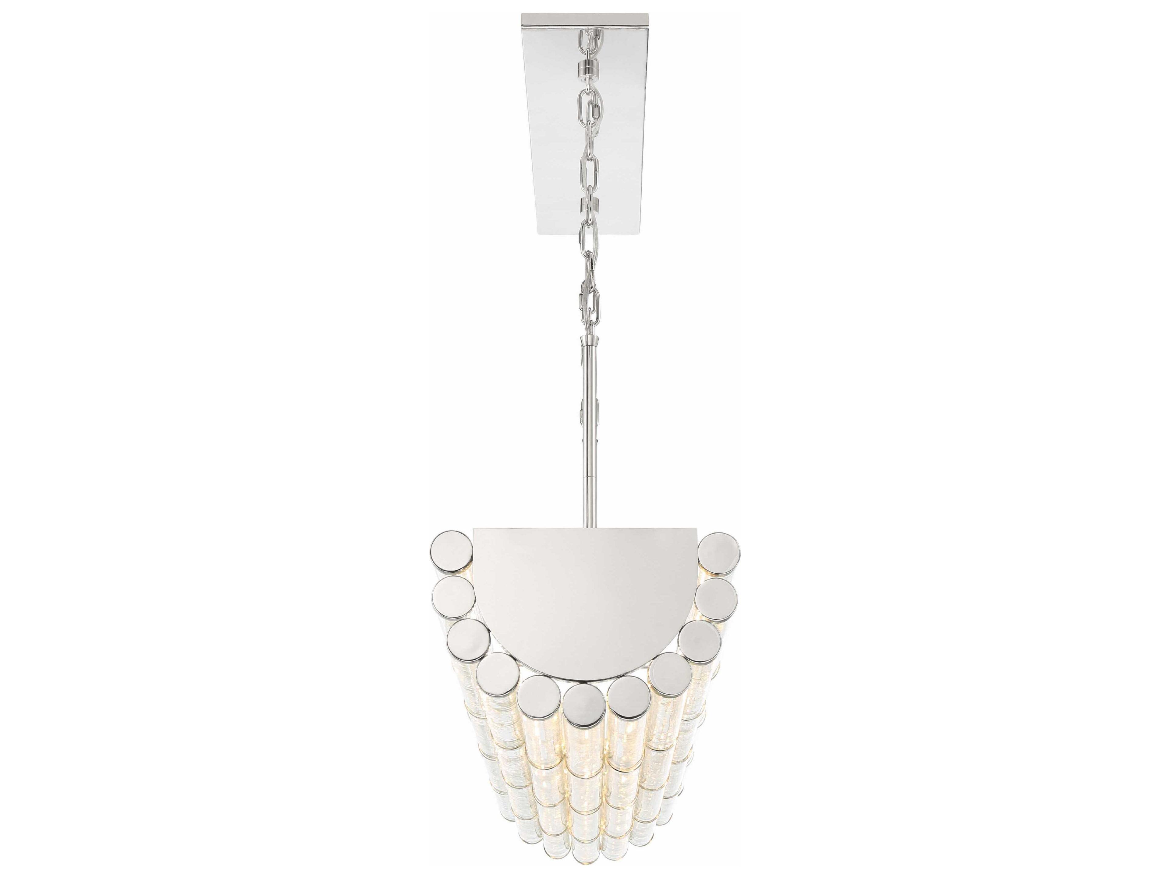 Crystorama Elliot 6-Light Polished Nickel Glass Geometric Island Pendant