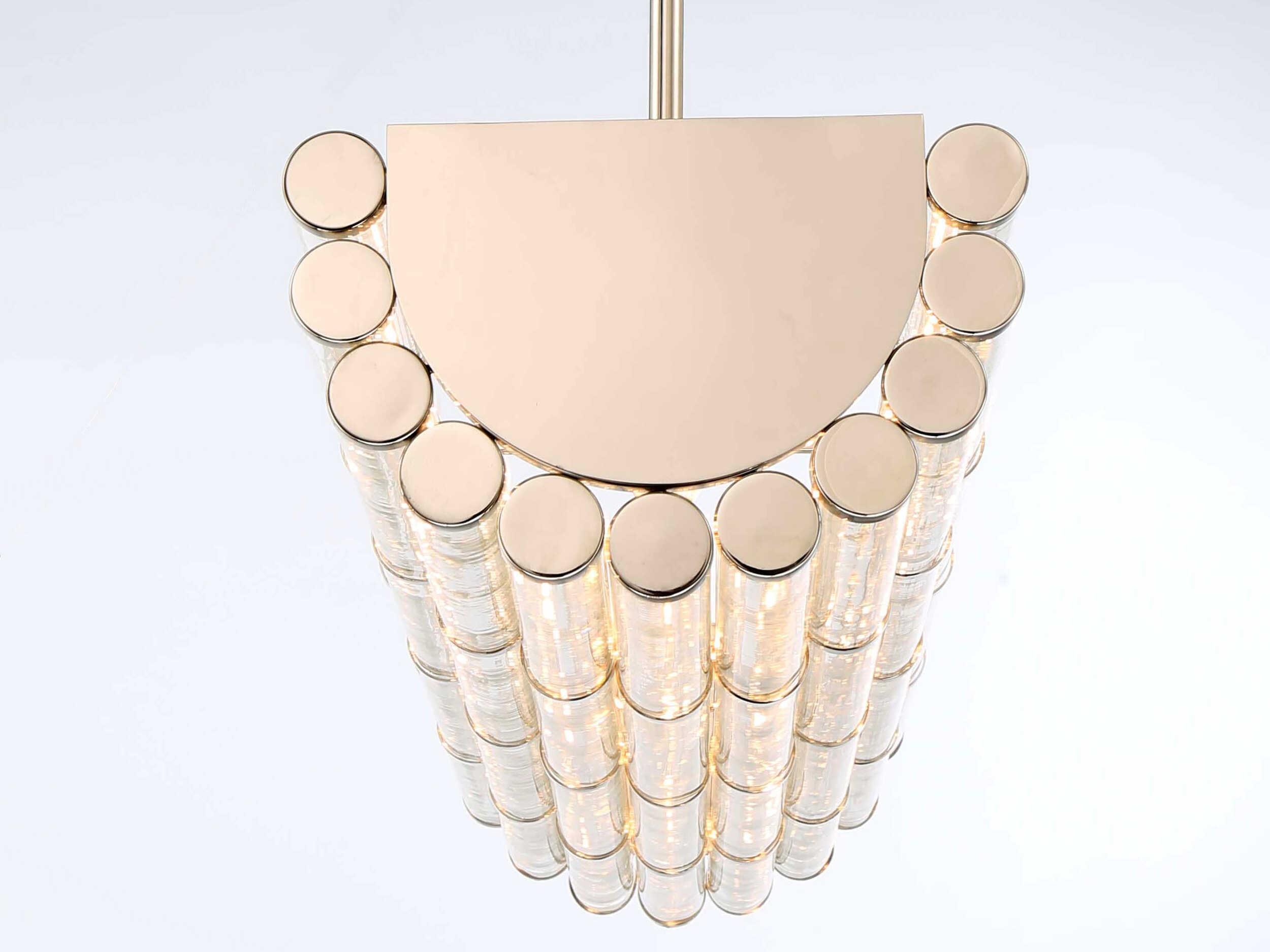 Crystorama Elliot 6-Light Polished Nickel Glass Geometric Island Pendant