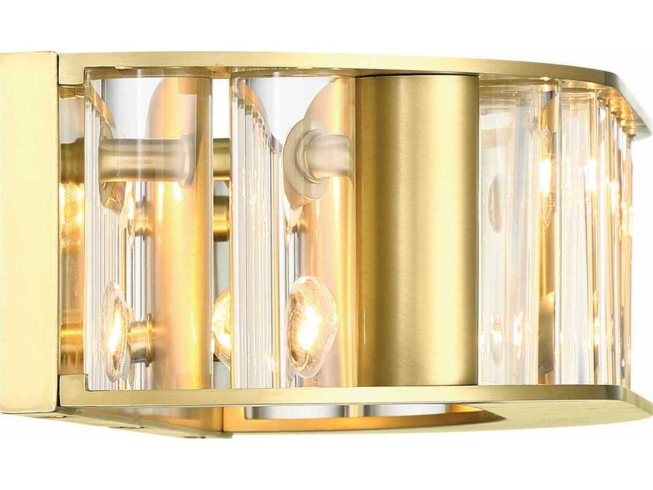 Crystorama Farris 4-Light Aged Brass Glass Vanity Light