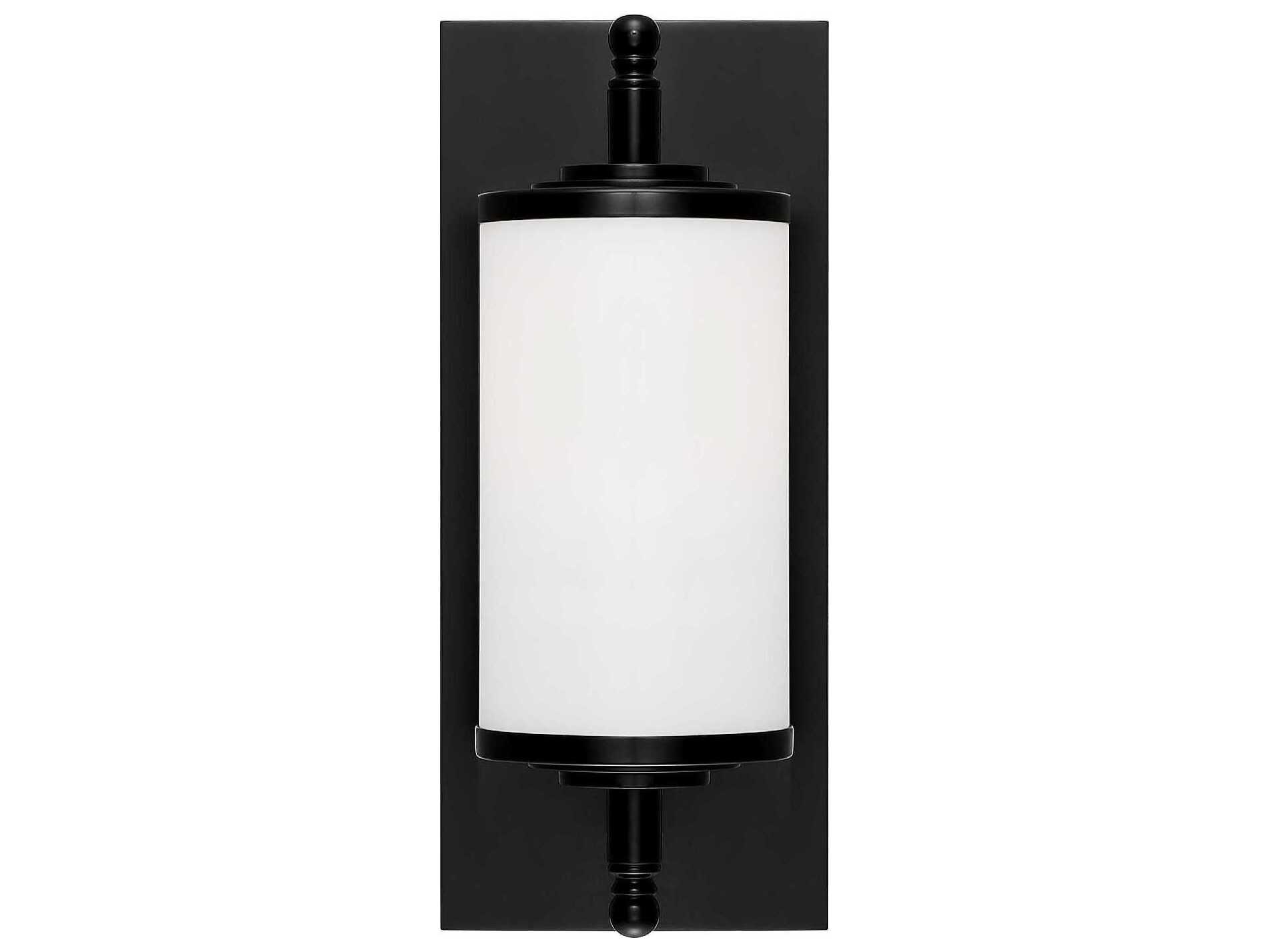 Crystorama Foster 1-Light Matte Black Glass LED Wall Sconce