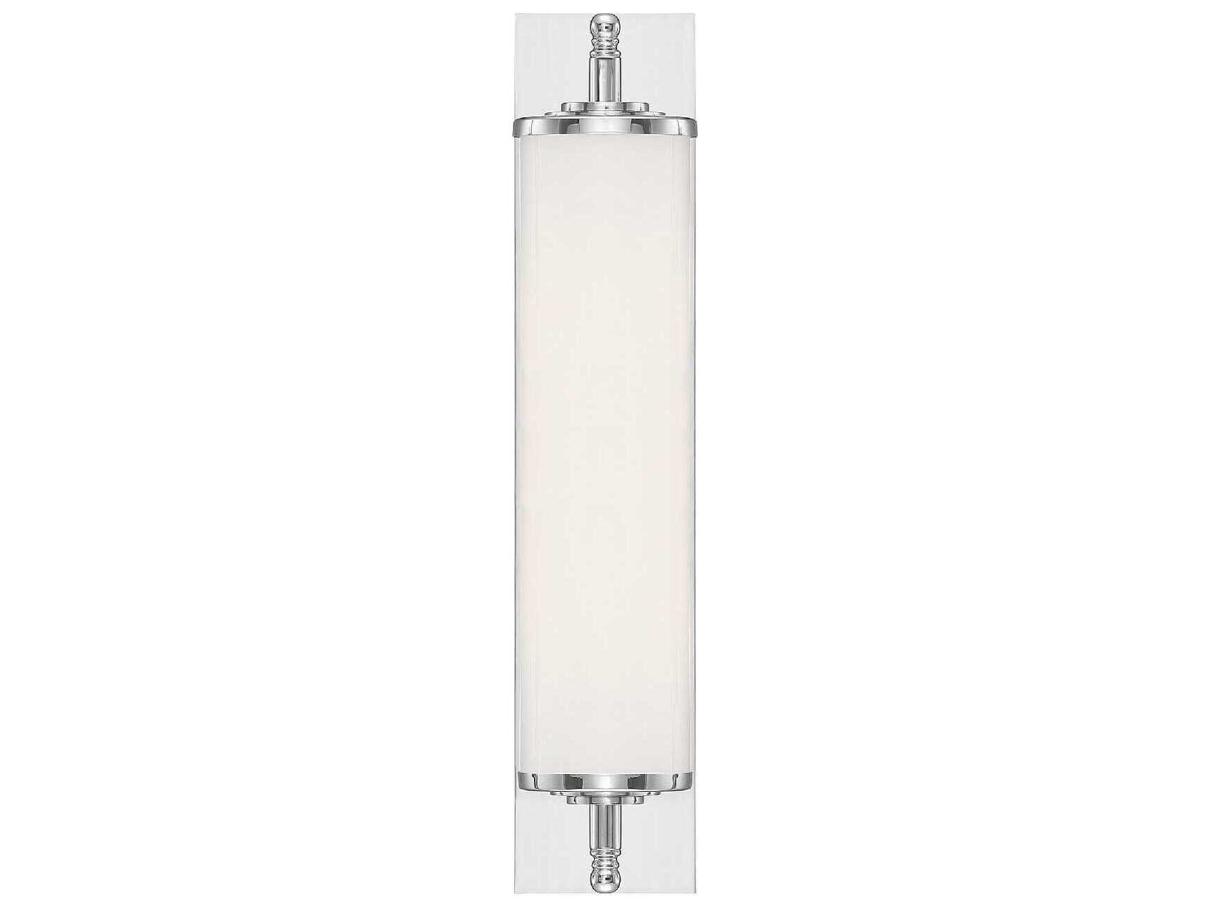 Crystorama Foster 1-Light Polished Chrome Glass LED Vanity Light