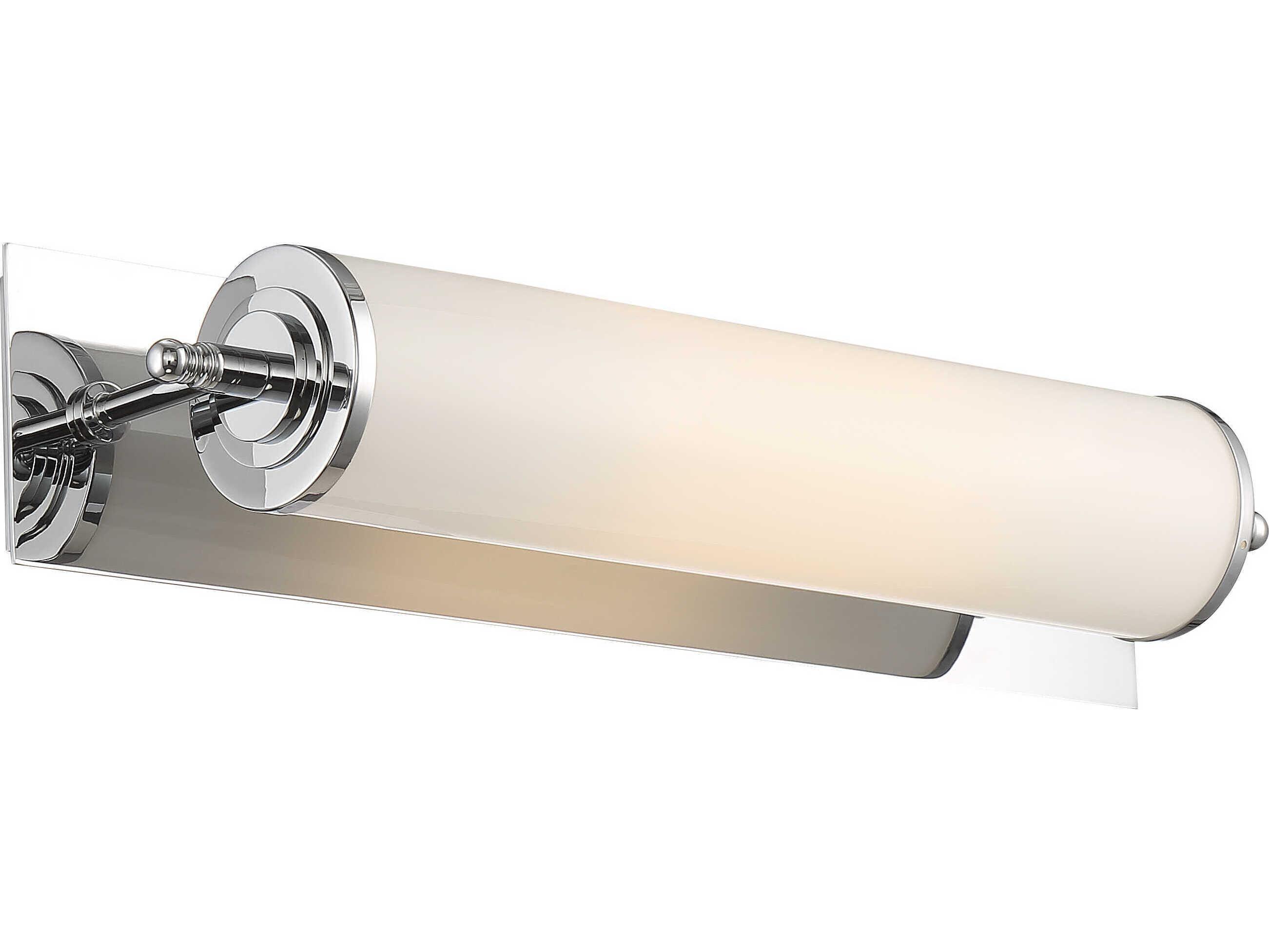 Crystorama Foster 1-Light Polished Chrome Glass LED Vanity Light