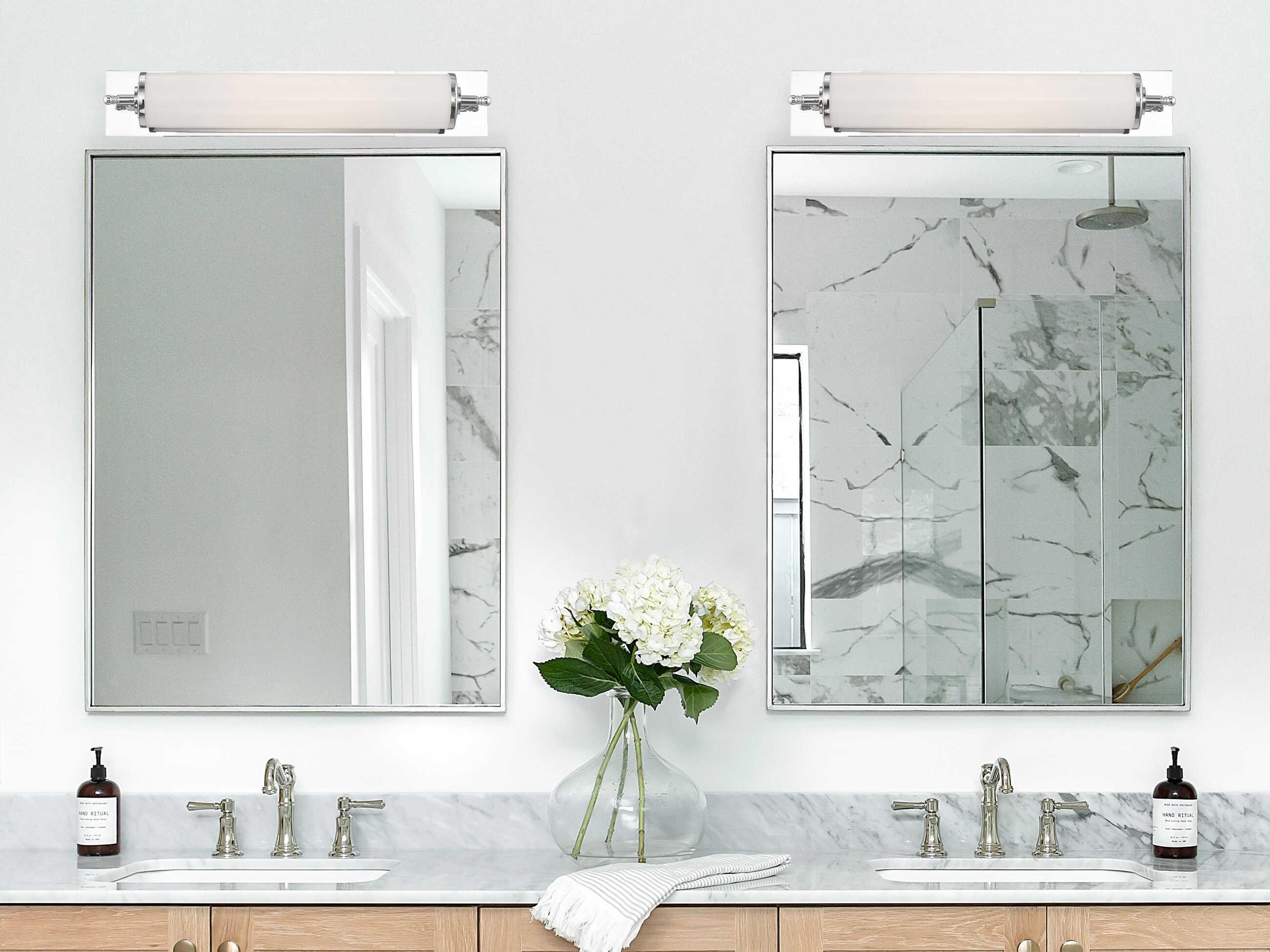 Crystorama Foster 1-Light Polished Chrome Glass LED Vanity Light