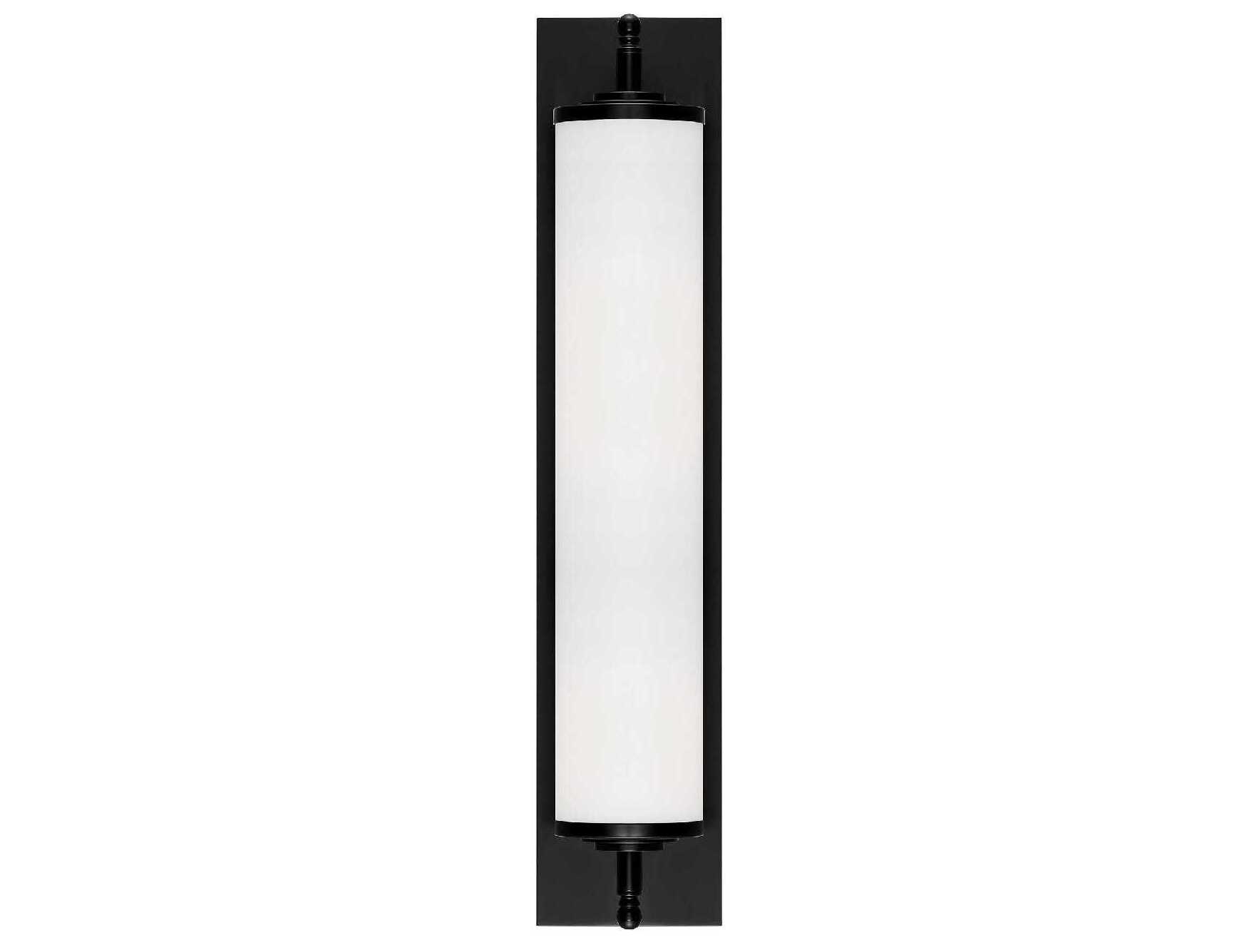 Crystorama Foster 1-Light Matte Black Glass LED Vanity Light