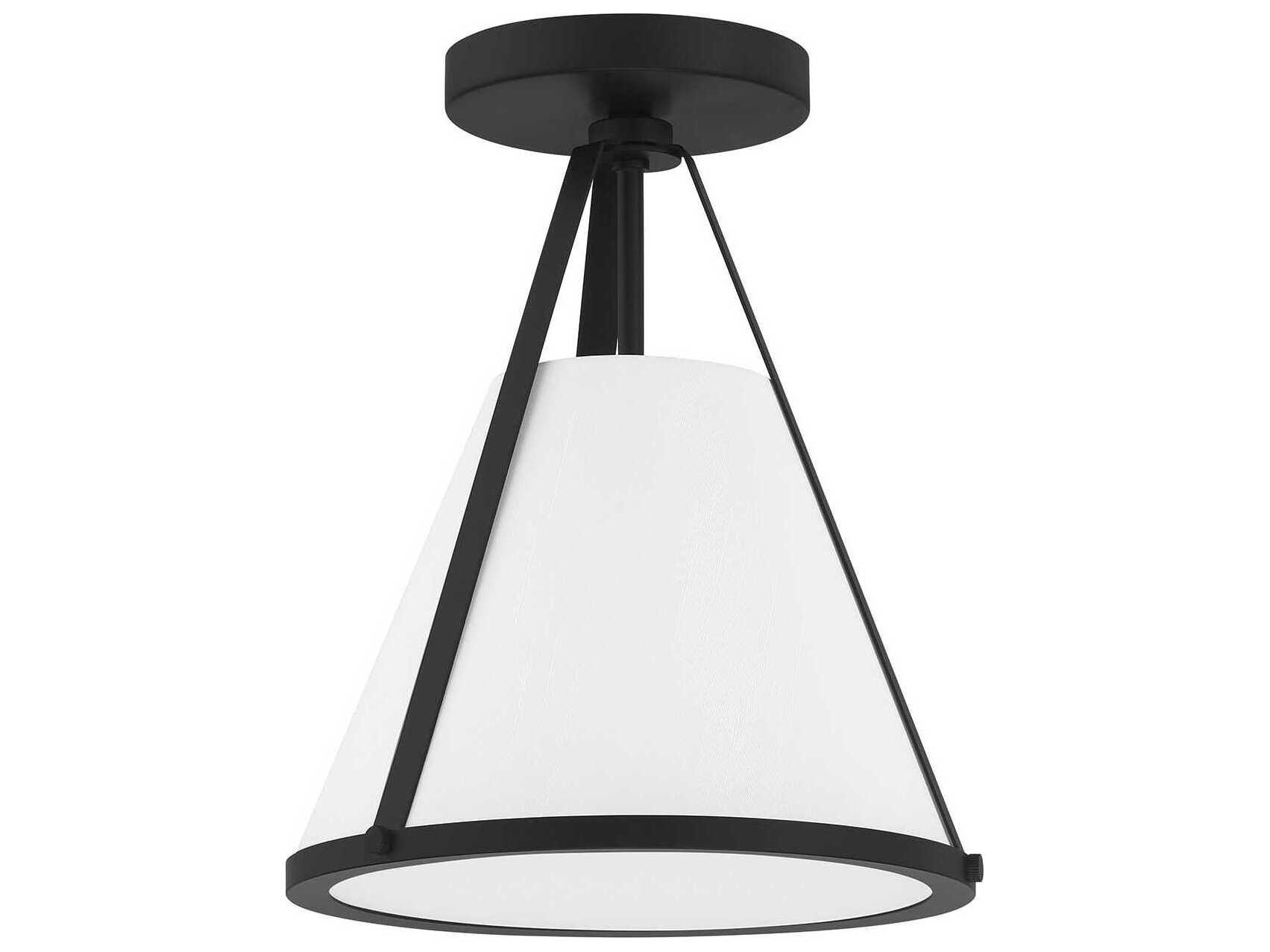 Crystorama Fulton 1-Light Black Empire Semi Flush Mount