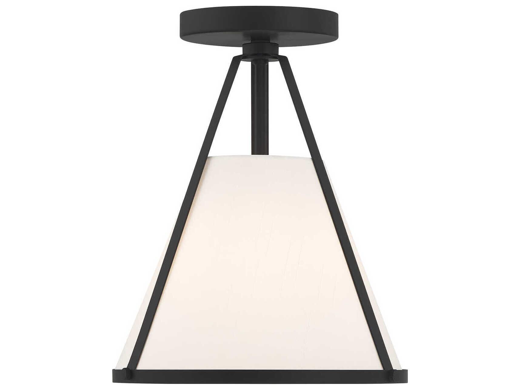 Crystorama Fulton 1-Light Black Empire Semi Flush Mount