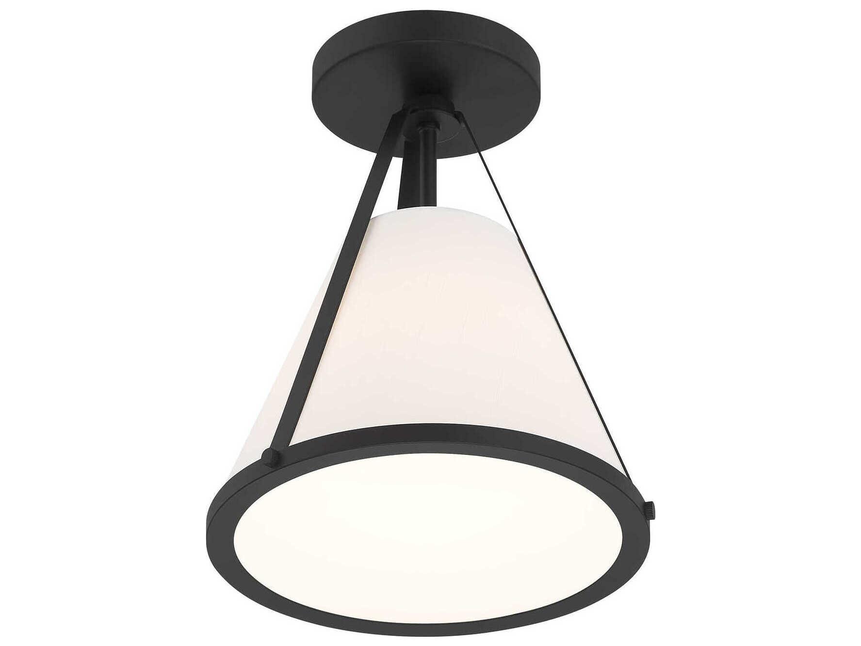 Crystorama Fulton 1-Light Black Empire Semi Flush Mount