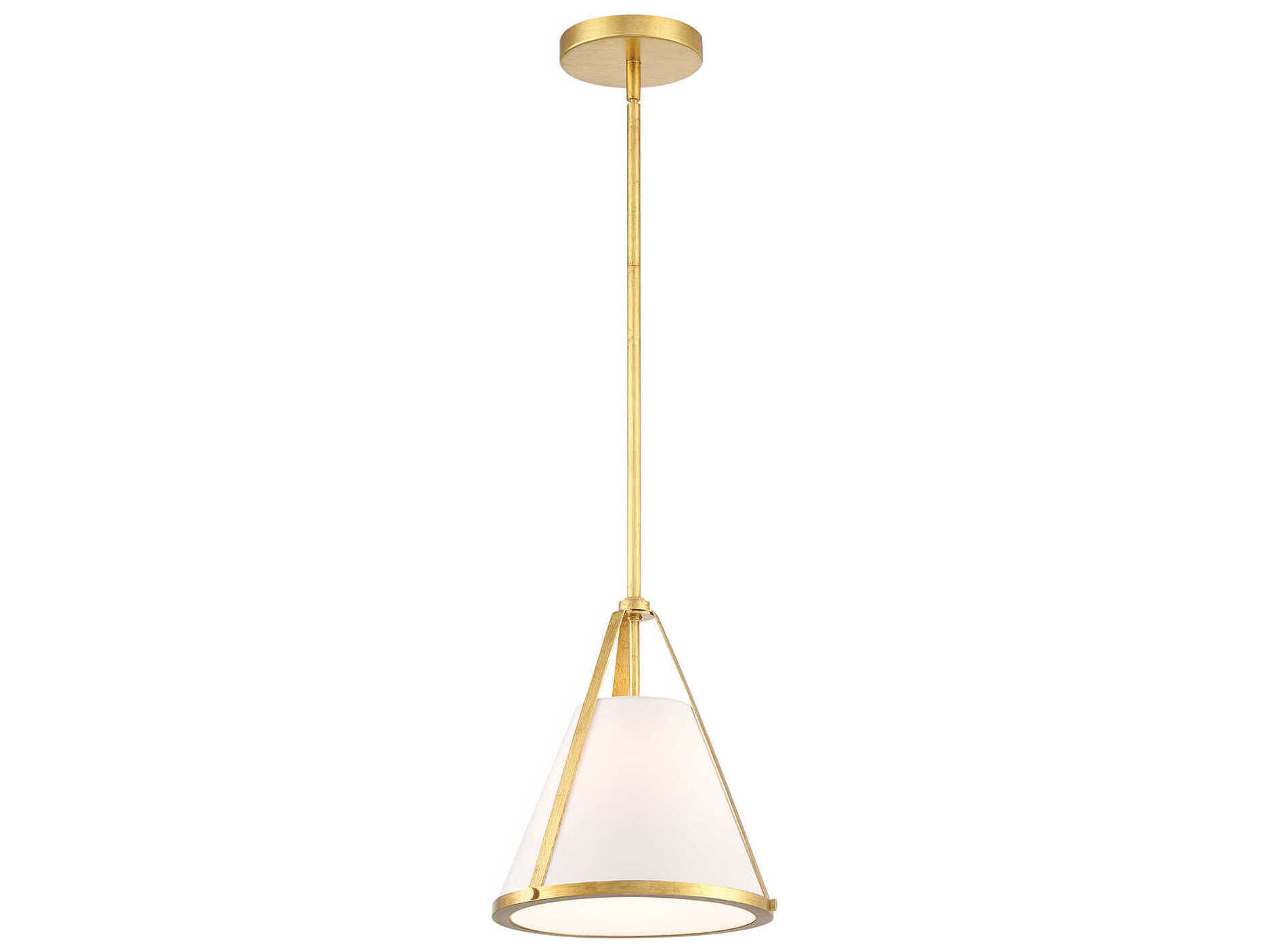 Crystorama Fulton 1-Light Antique Gold Empire Mini Pendant