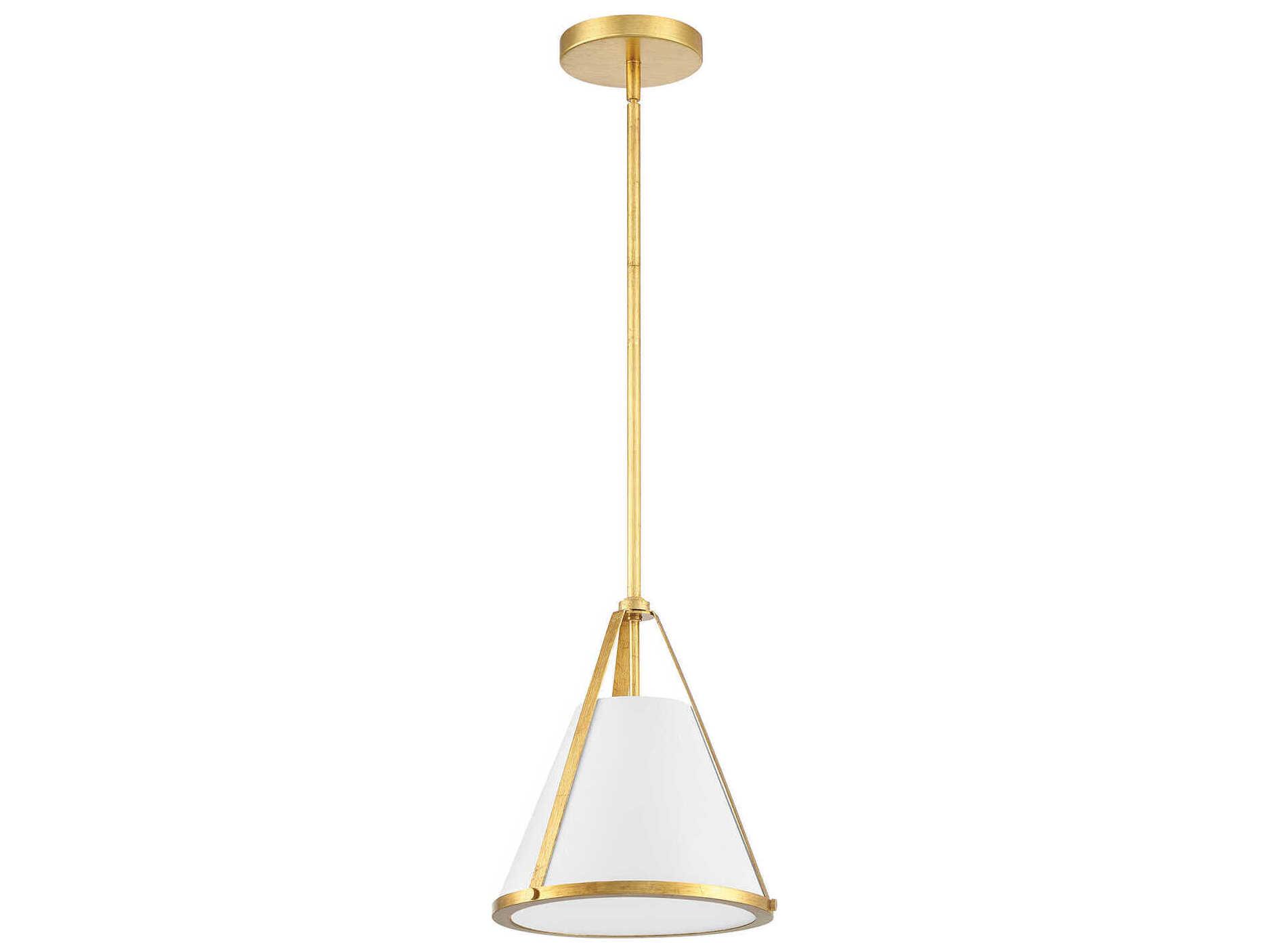 Crystorama Fulton 1-Light Antique Gold Empire Mini Pendant