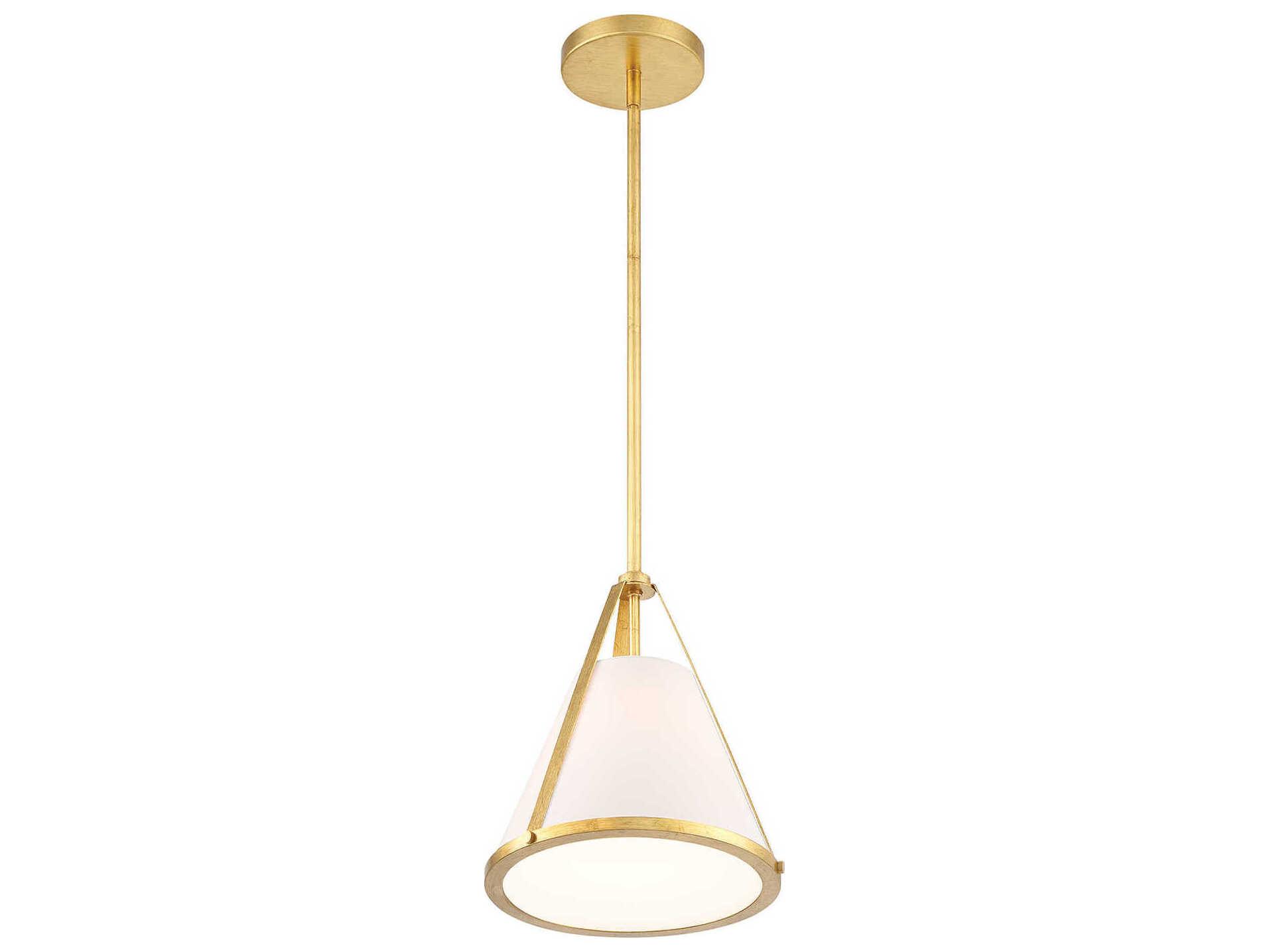 Crystorama Fulton 1-Light Antique Gold Empire Mini Pendant
