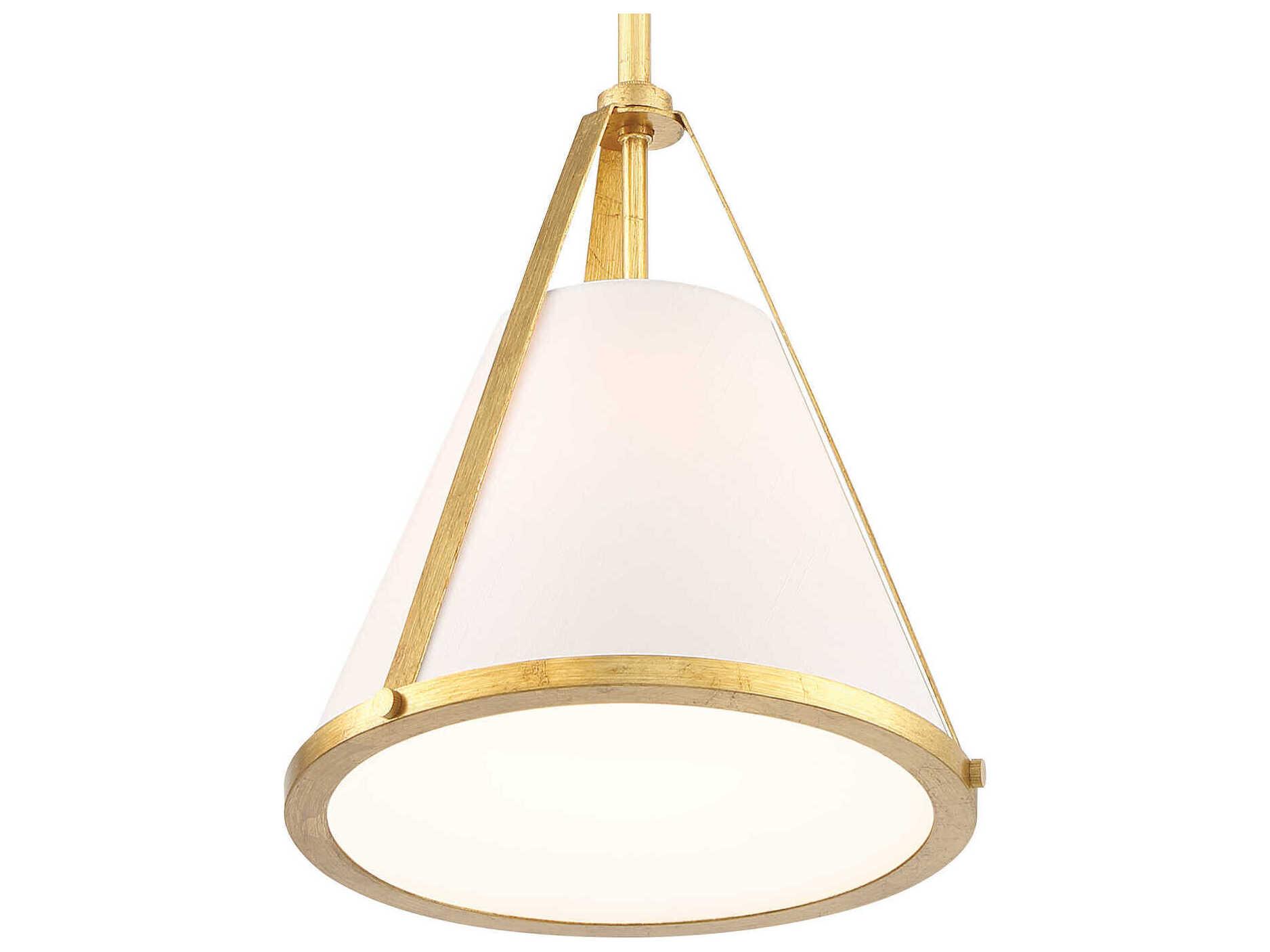 Crystorama Fulton 1-Light Antique Gold Empire Mini Pendant