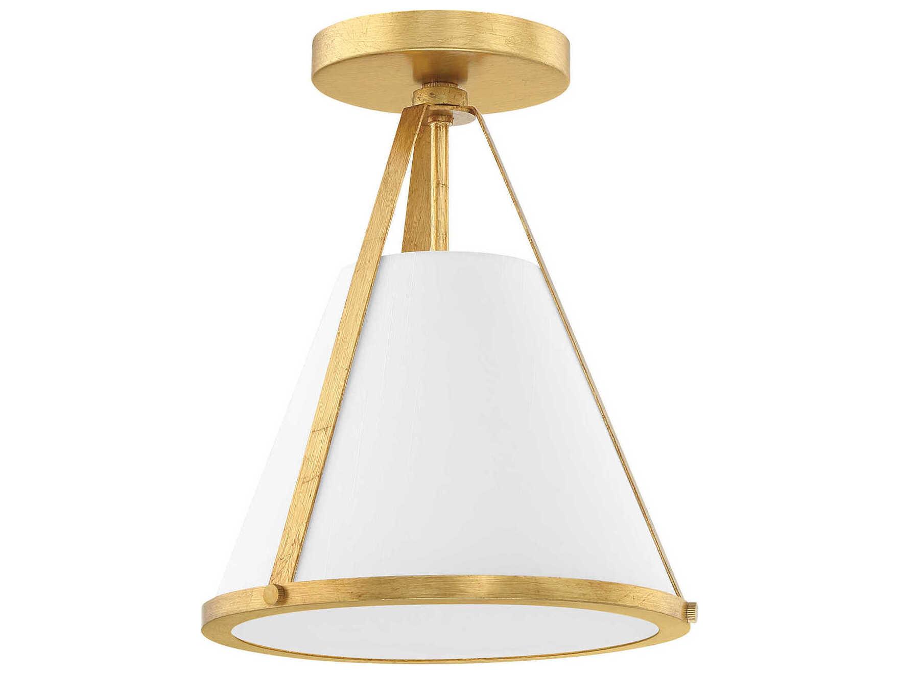 Crystorama Fulton 1-Light Antique Gold Empire Semi Flush Mount