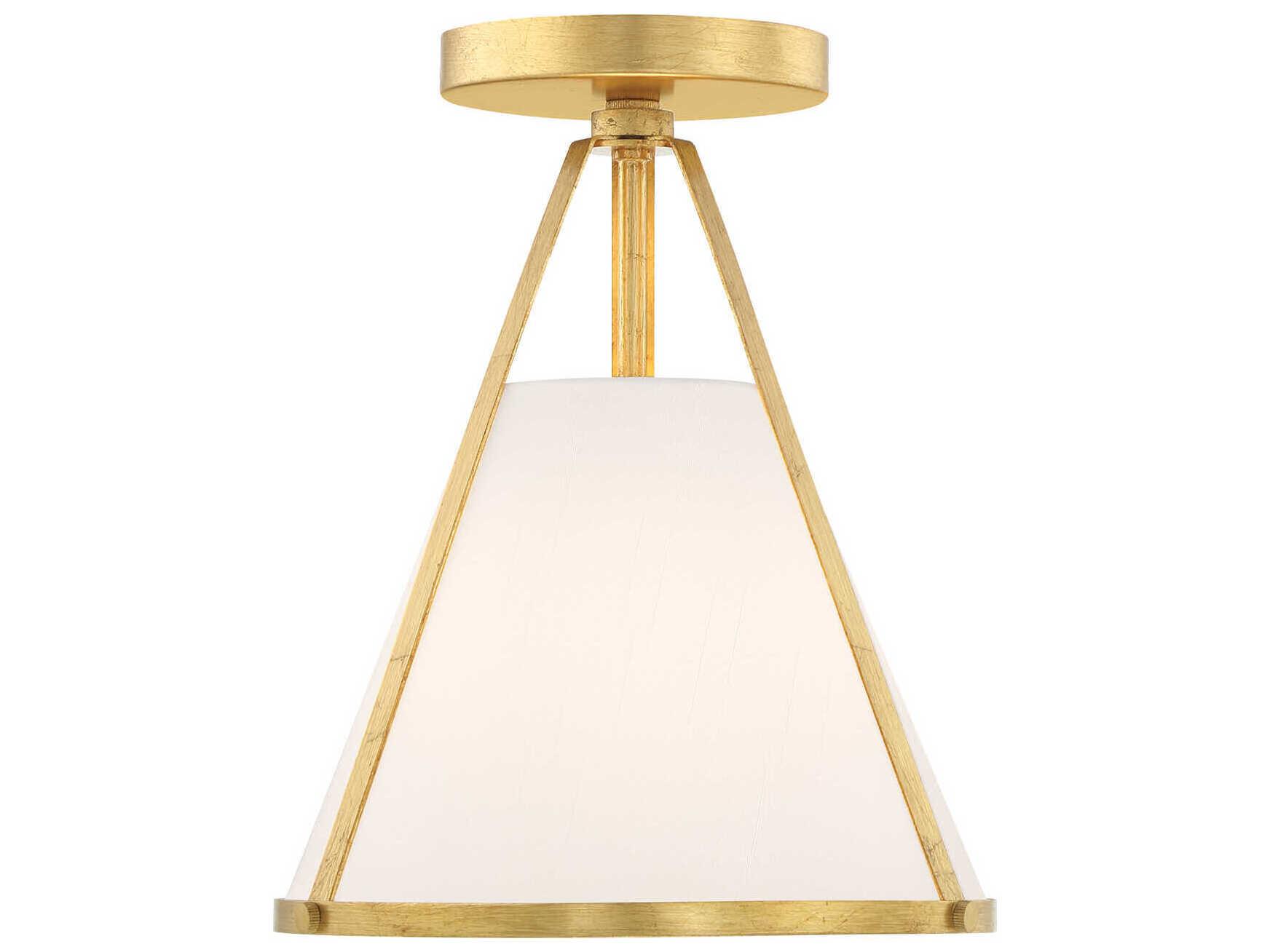 Crystorama Fulton 1-Light Antique Gold Empire Semi Flush Mount