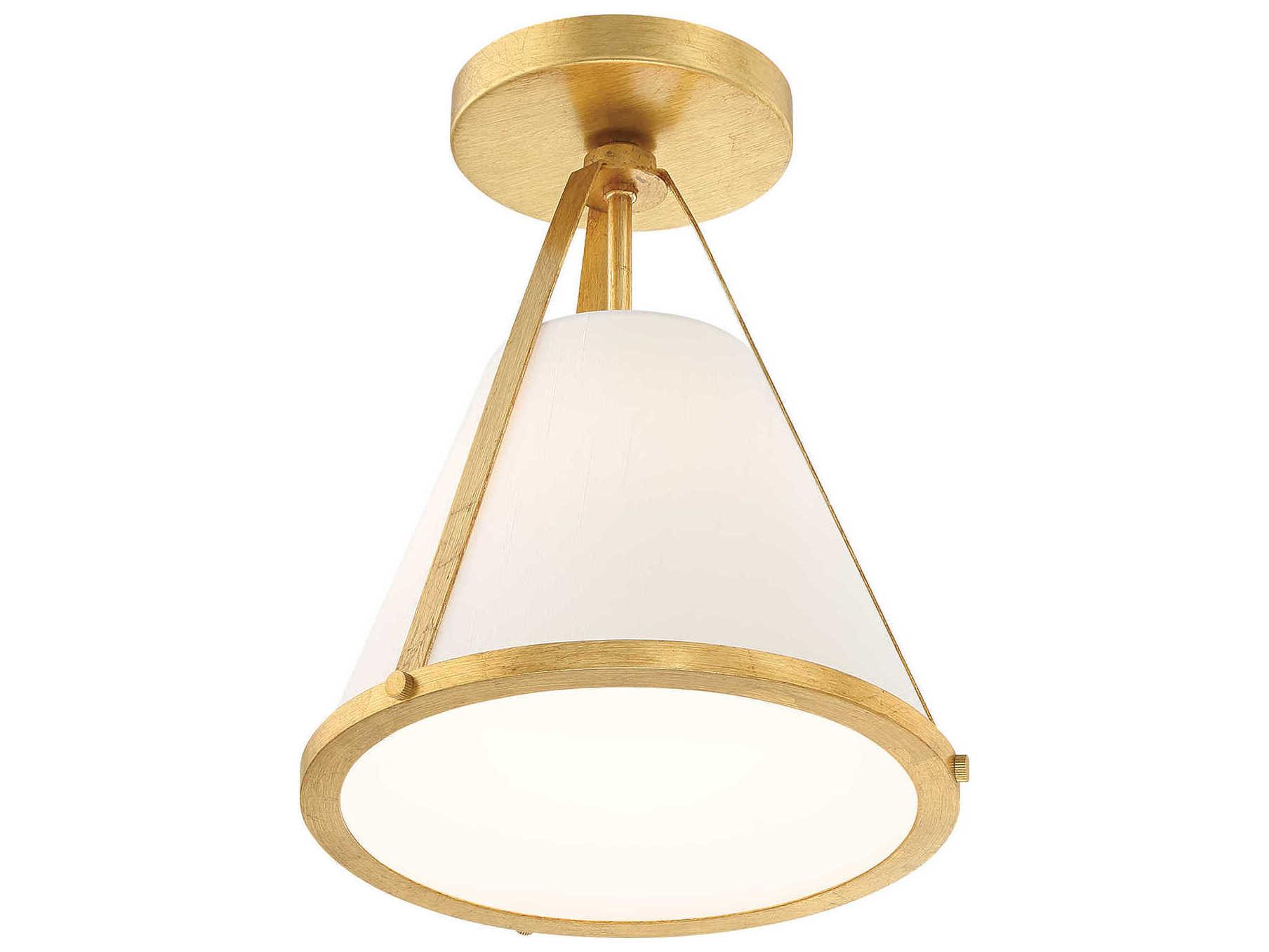 Crystorama Fulton 1-Light Antique Gold Empire Semi Flush Mount
