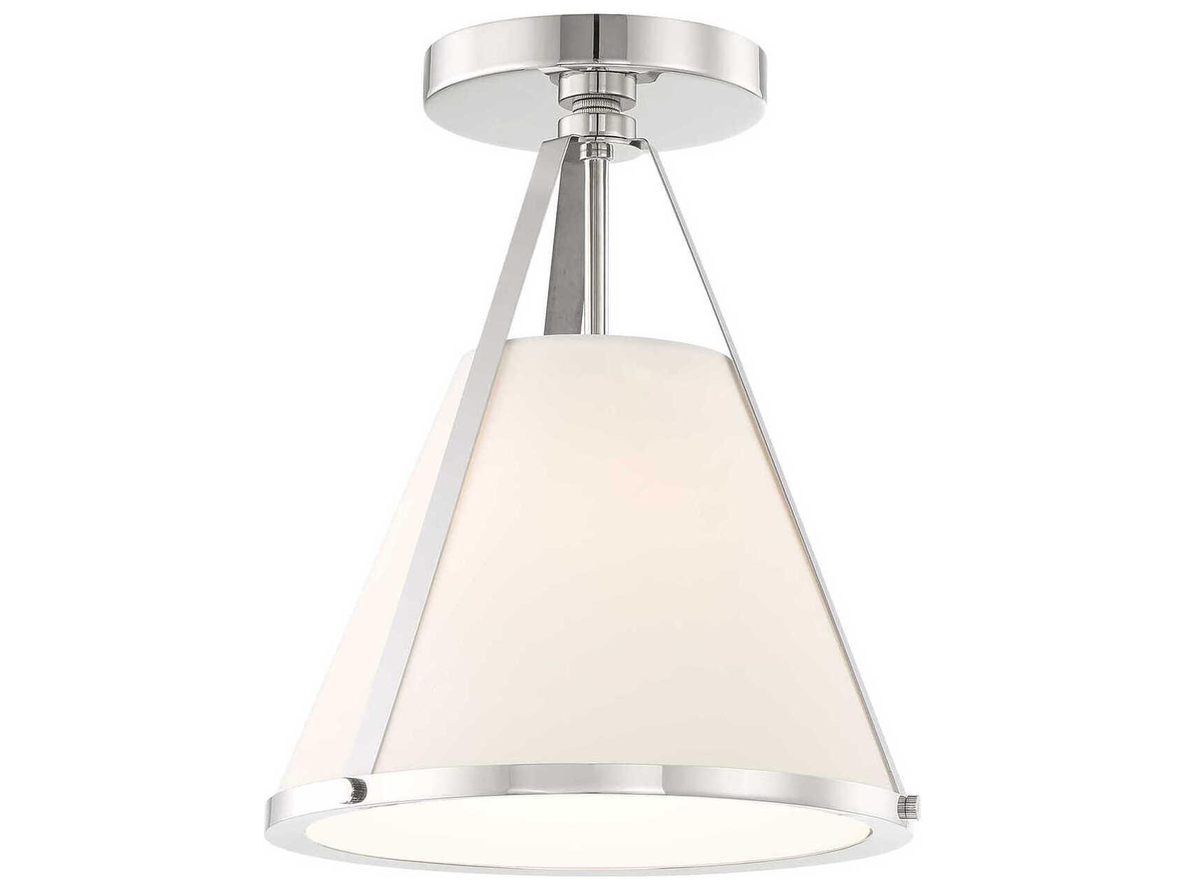 Crystorama Fulton 1-Light Polished Nickel Empire Semi Flush Mount