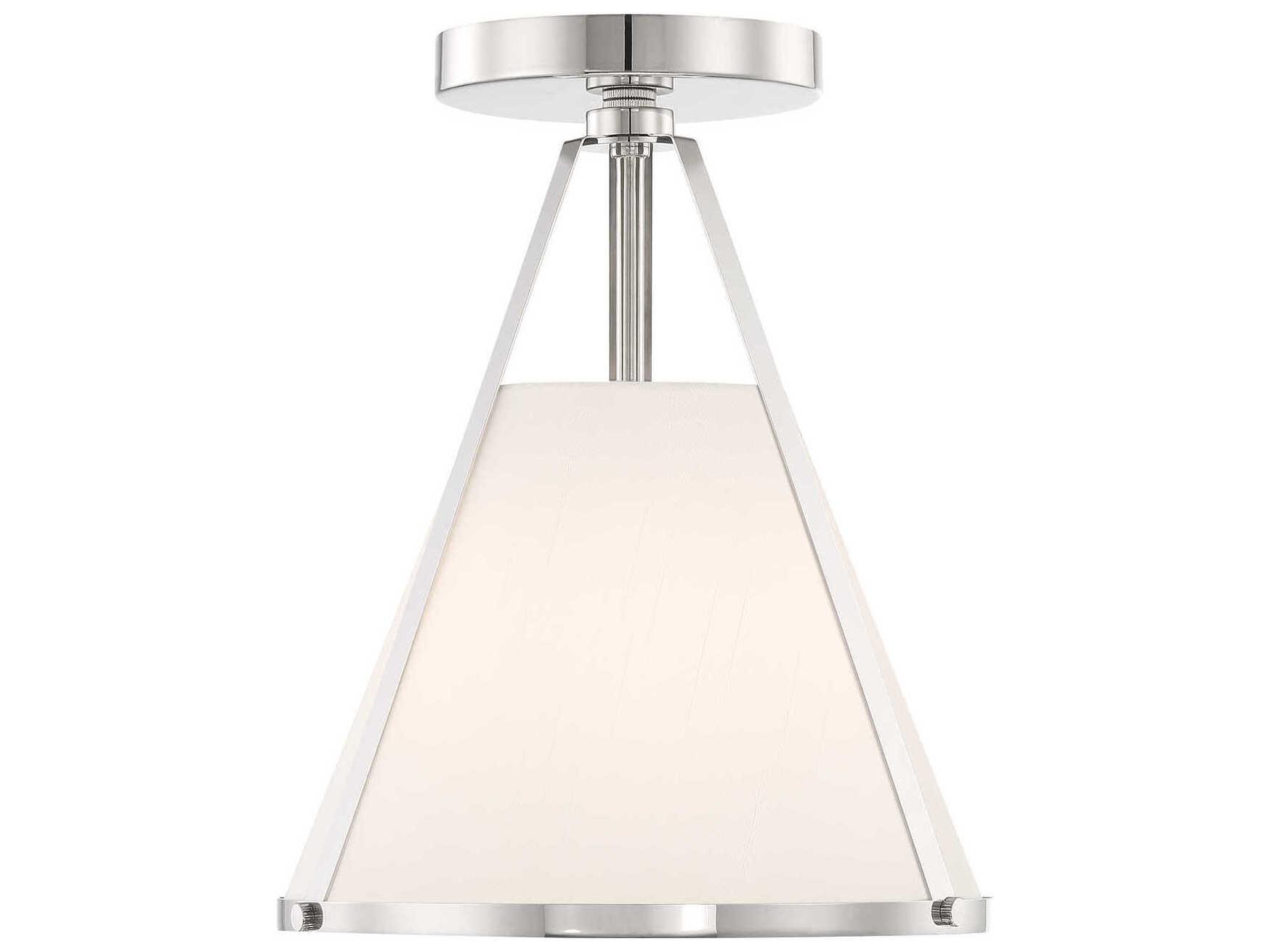 Crystorama Fulton 1-Light Polished Nickel Empire Semi Flush Mount